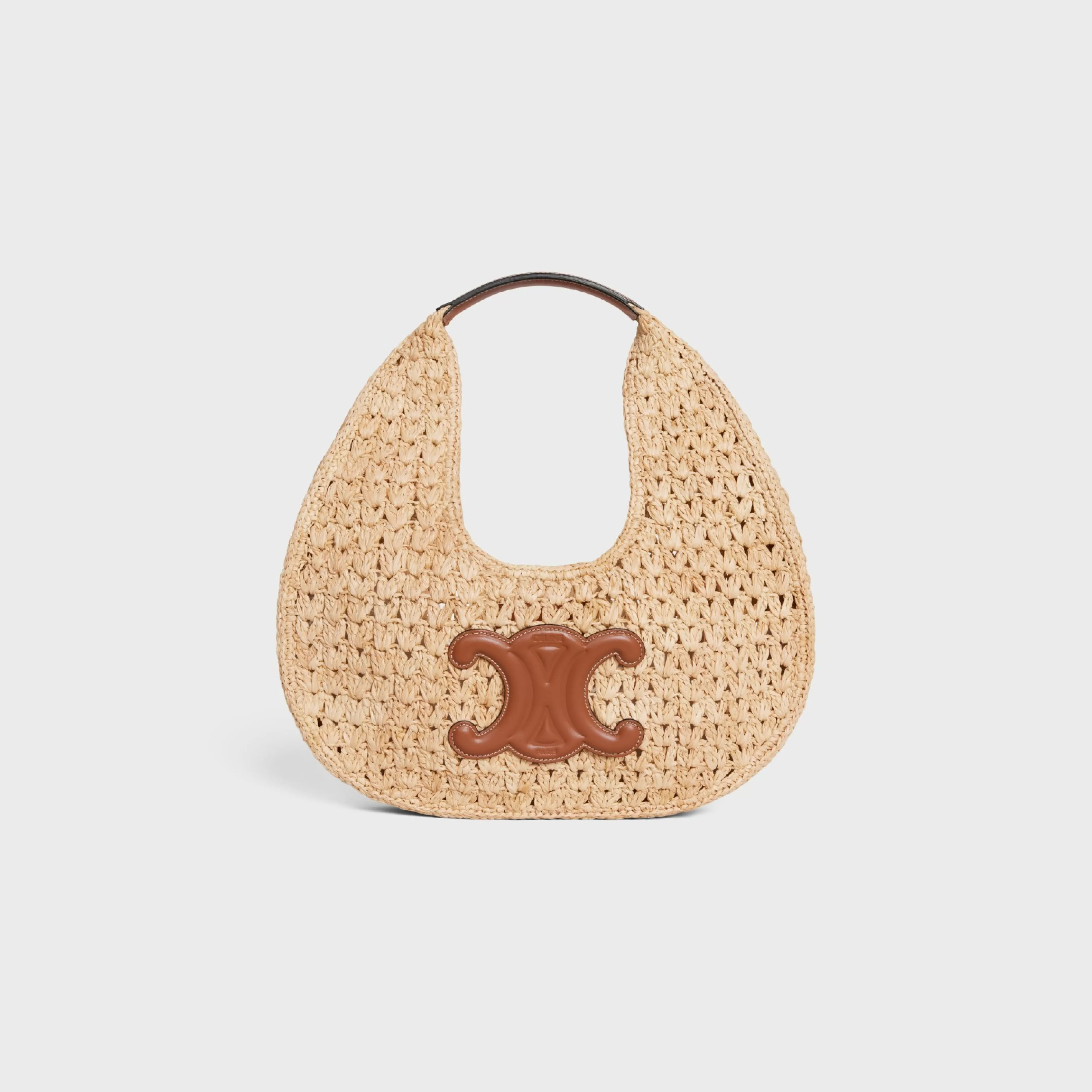 classic panier HOBO BAG in Raffia and Calfskin^CELINE Best