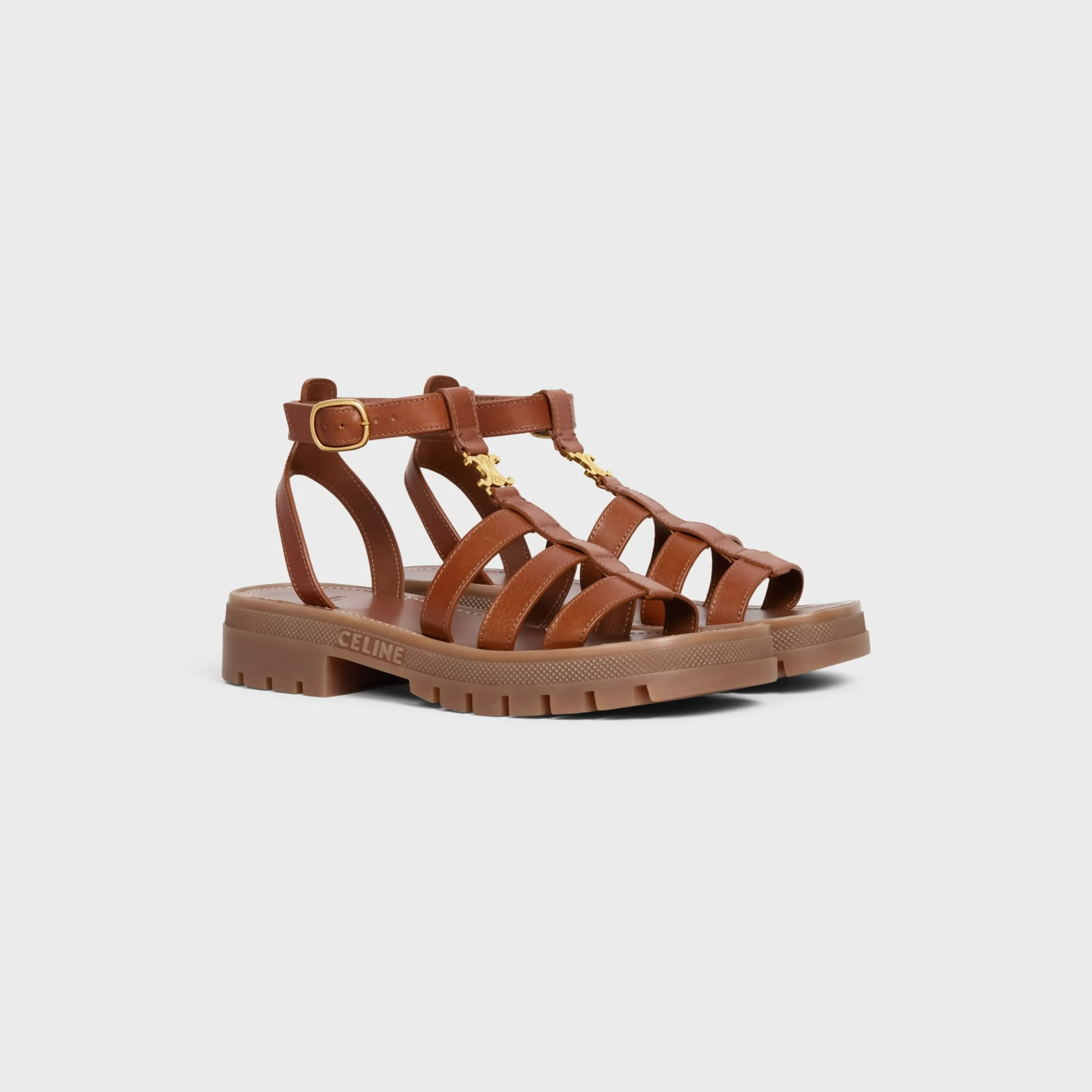 CLEA TRIOMPHE GLADIATOR SANDAL in CALFSKIN - VEGETAL NING^CELINE Discount