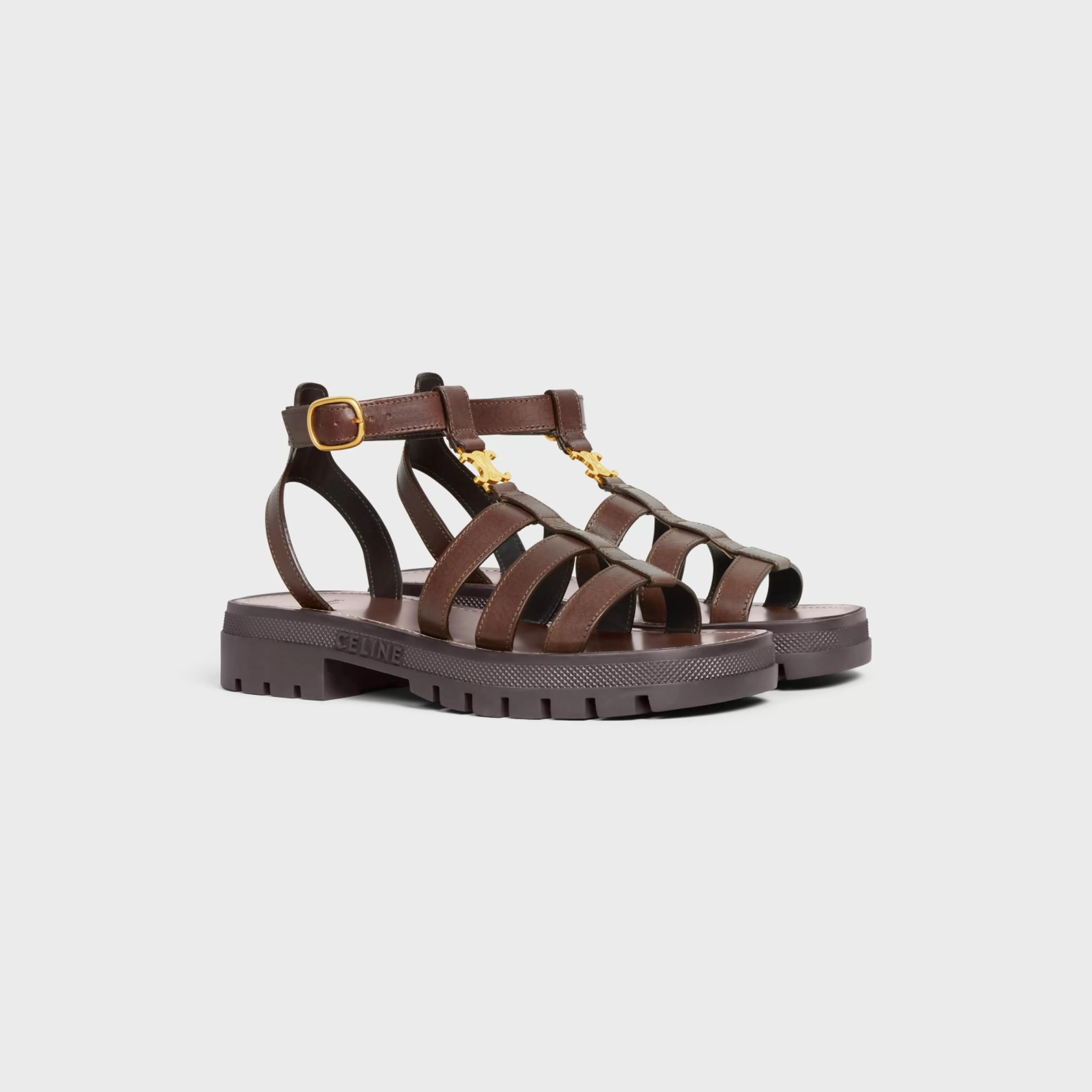 CLEA TRIOMPHE GLADIATOR SANDAL in CALFSKIN - VEGETAL TANNING^CELINE Fashion