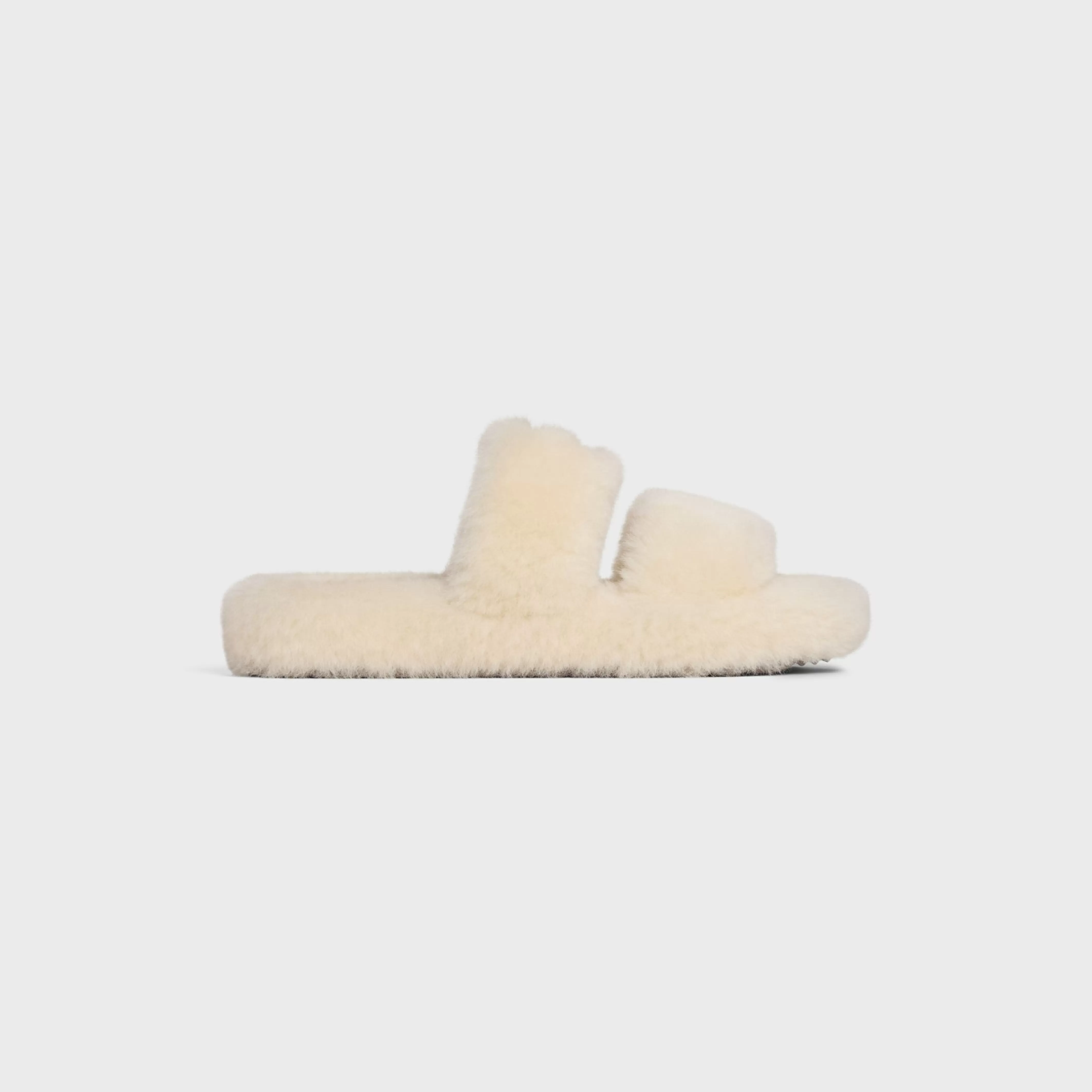 FUR SLIDES TRIOMPHE in Shearling^CELINE New