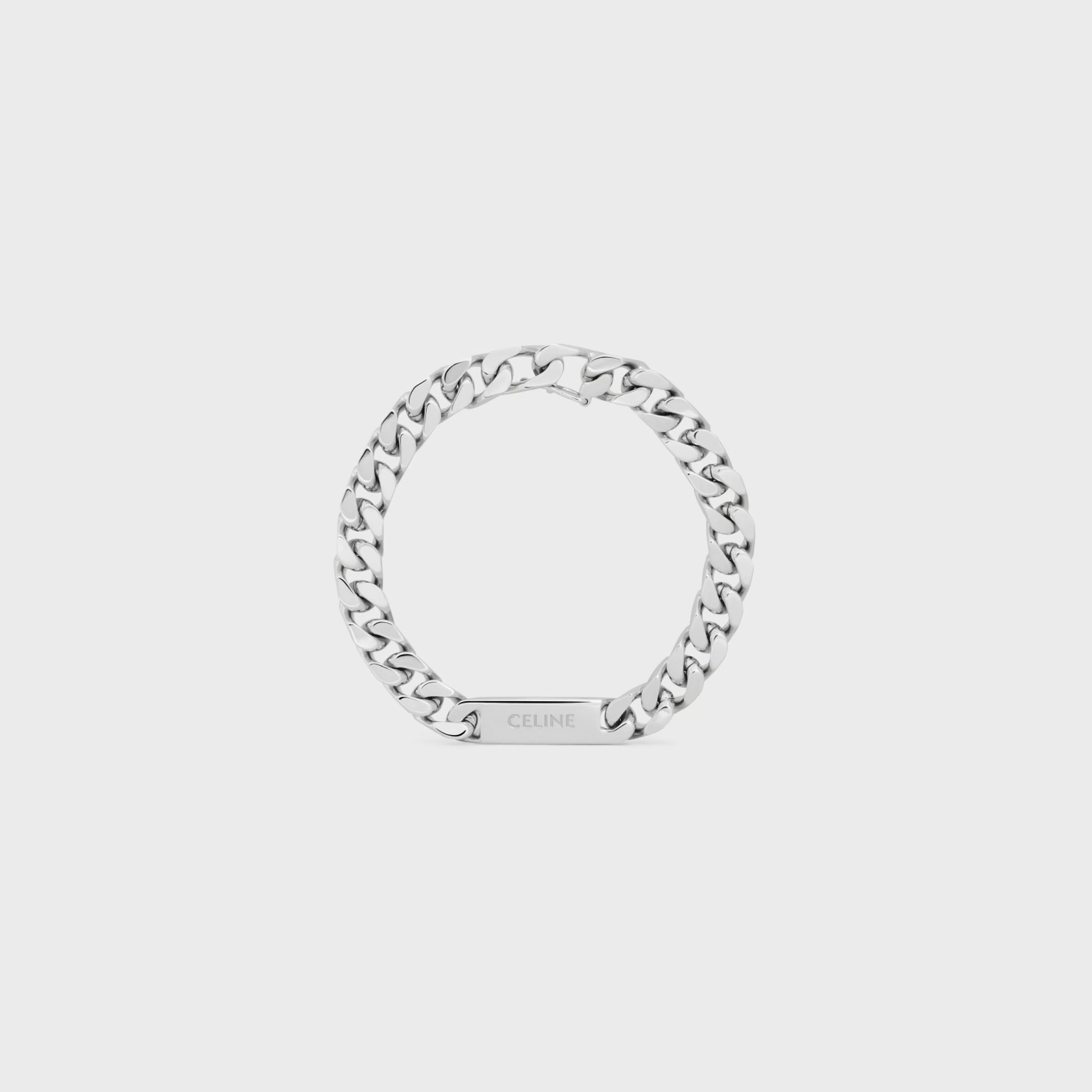 Gourmette Bracelet in Brass with Rhodium Finish^CELINE Flash Sale