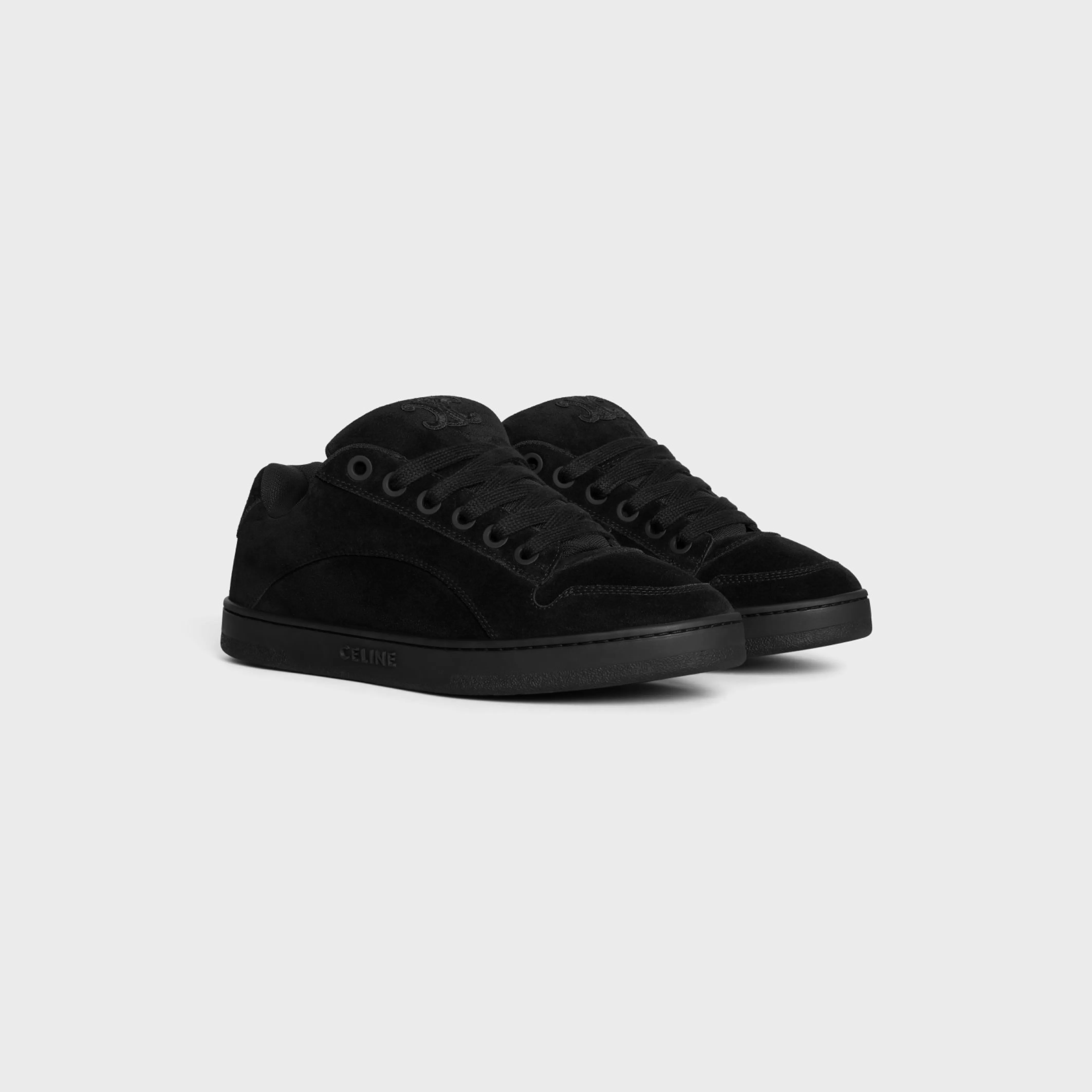 HUNTINGTON LOW LACE-UP SNEAKER in SUEDE CALFSKIN AND MESH^CELINE Cheap