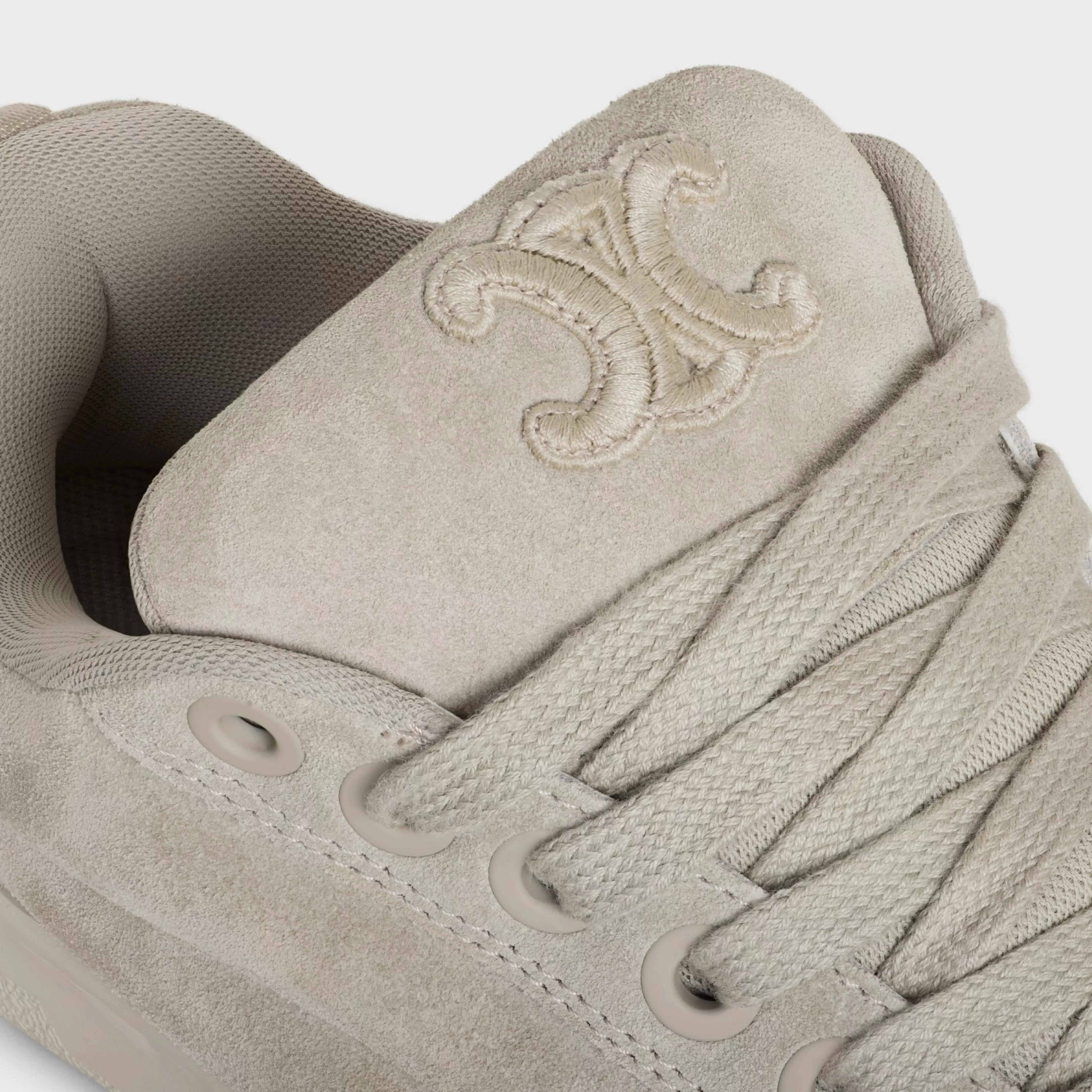 HUNTINGTON LOW LACE-UP SNEAKER in SUEDE CALFSKIN AND MESH^CELINE Clearance