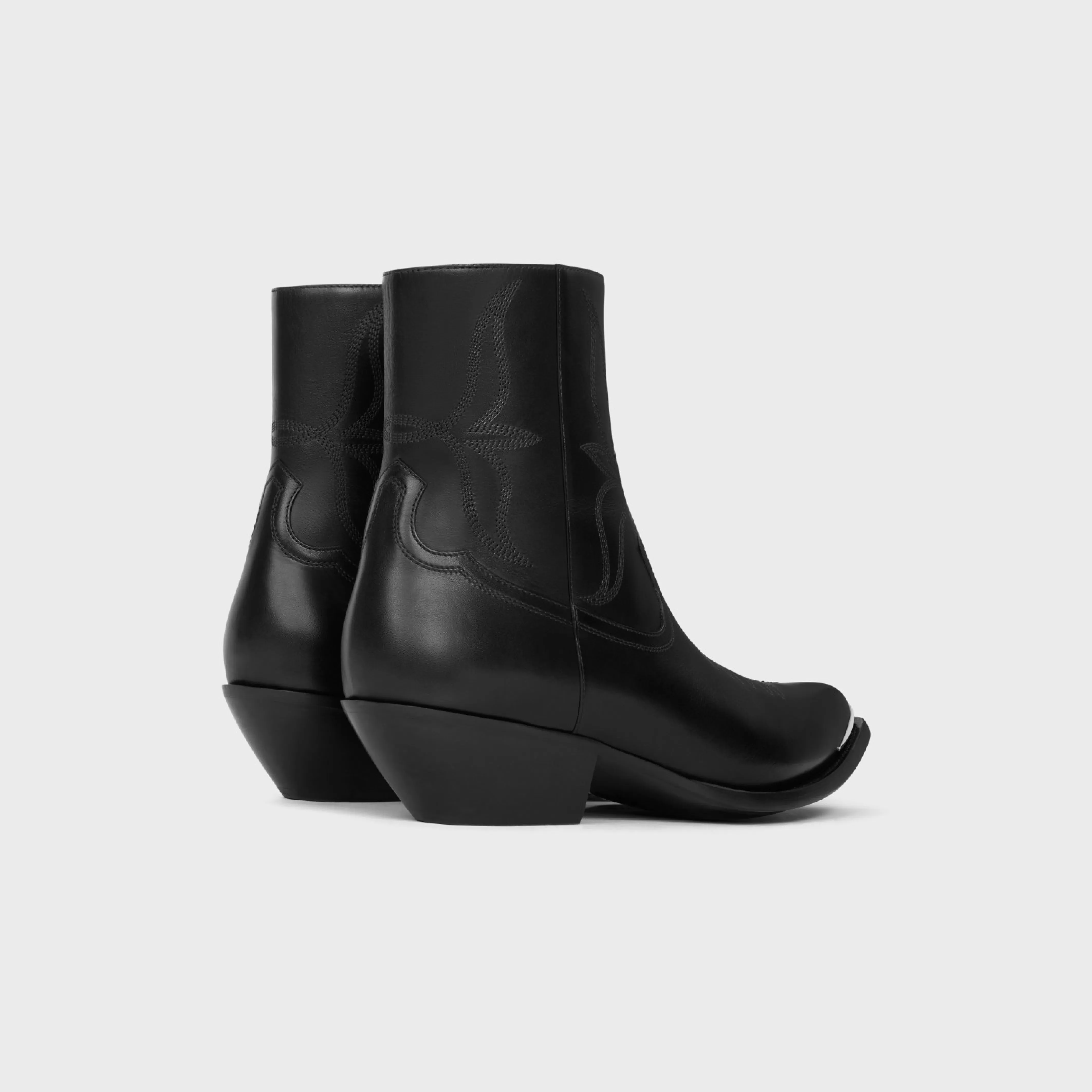 LEON ZIPPED BOOT WITH METAL TOE in SHINY CALFSKIN^CELINE Hot