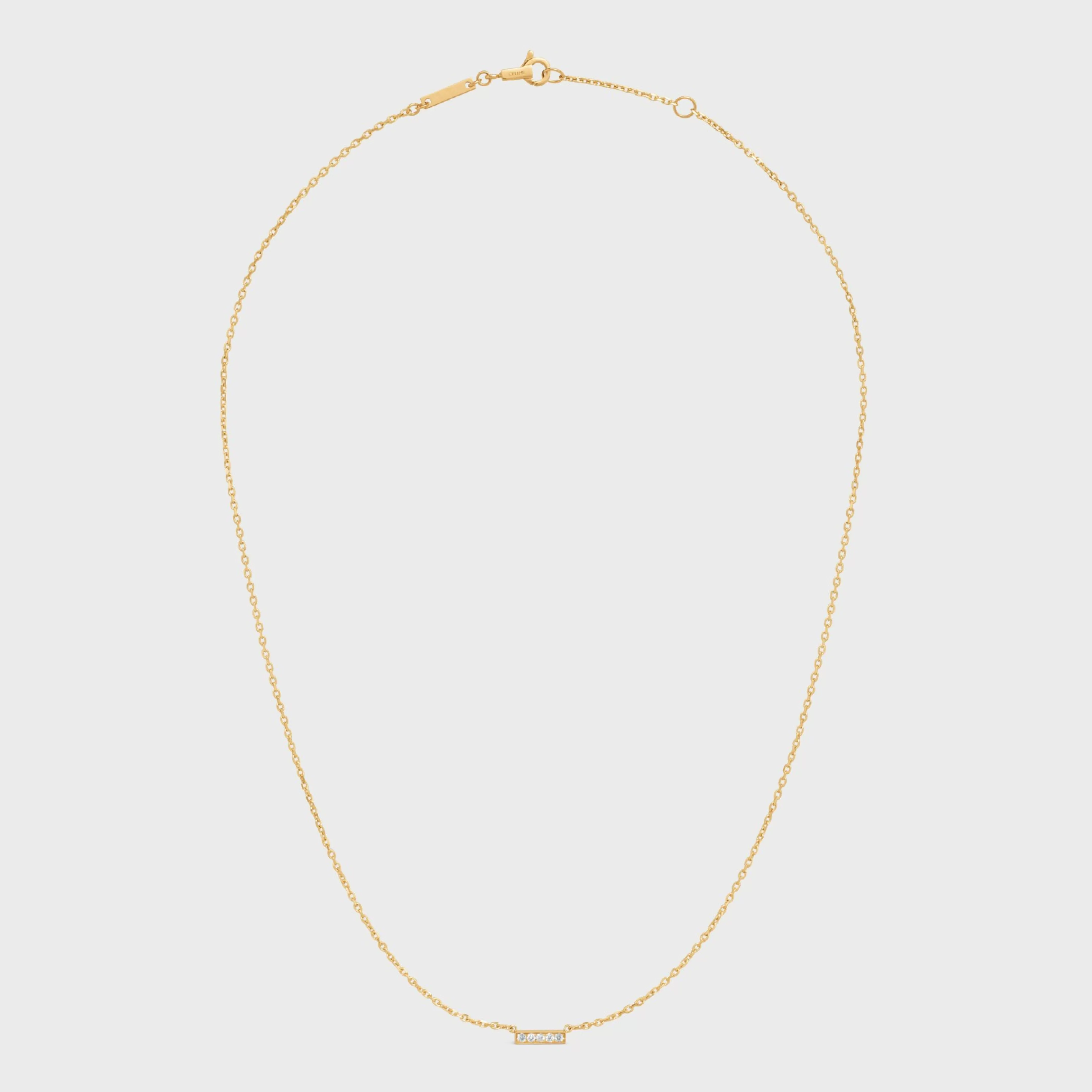 Line Necklace in Yellow Gold and Diamonds^CELINE Cheap