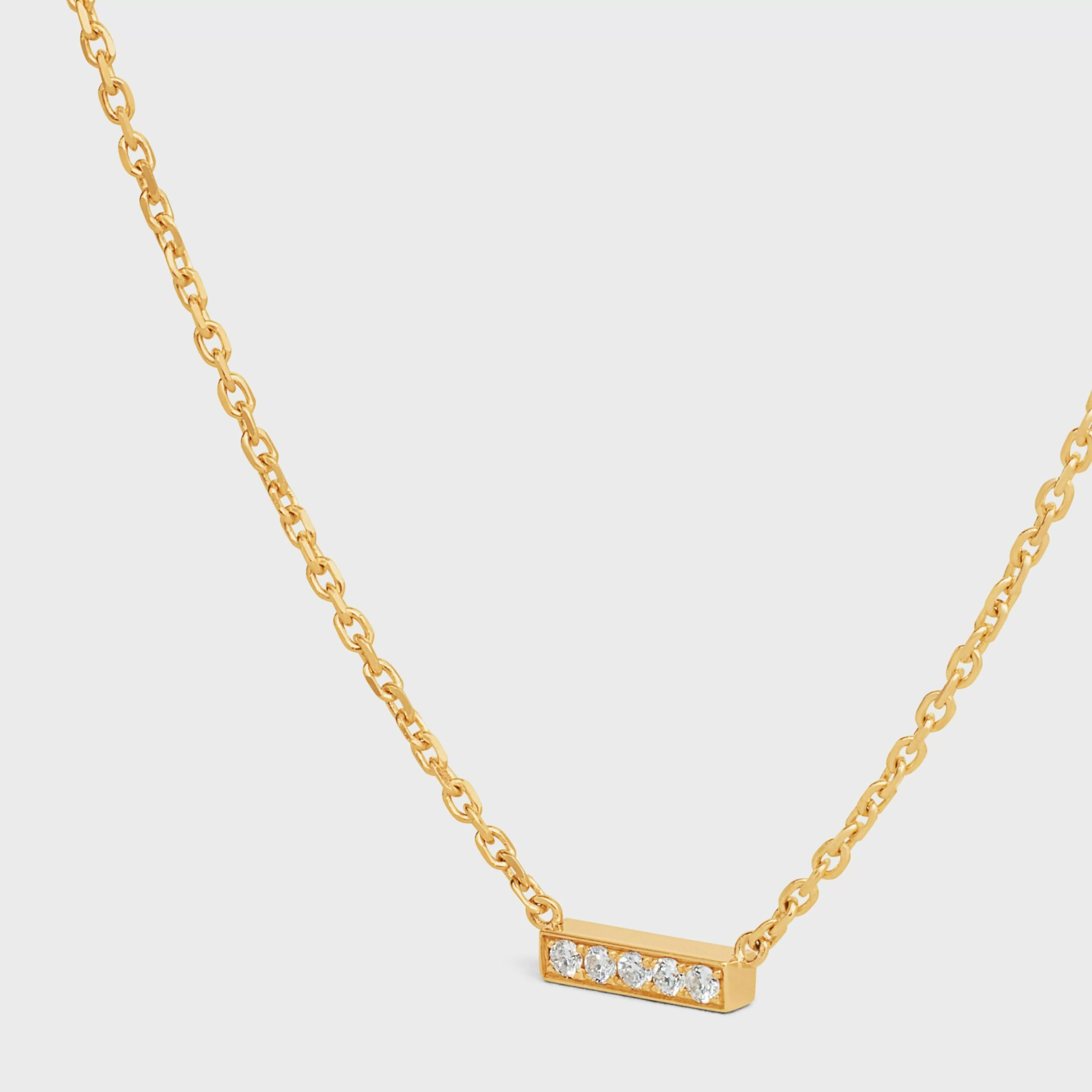 Line Necklace in Yellow Gold and Diamonds^CELINE Cheap