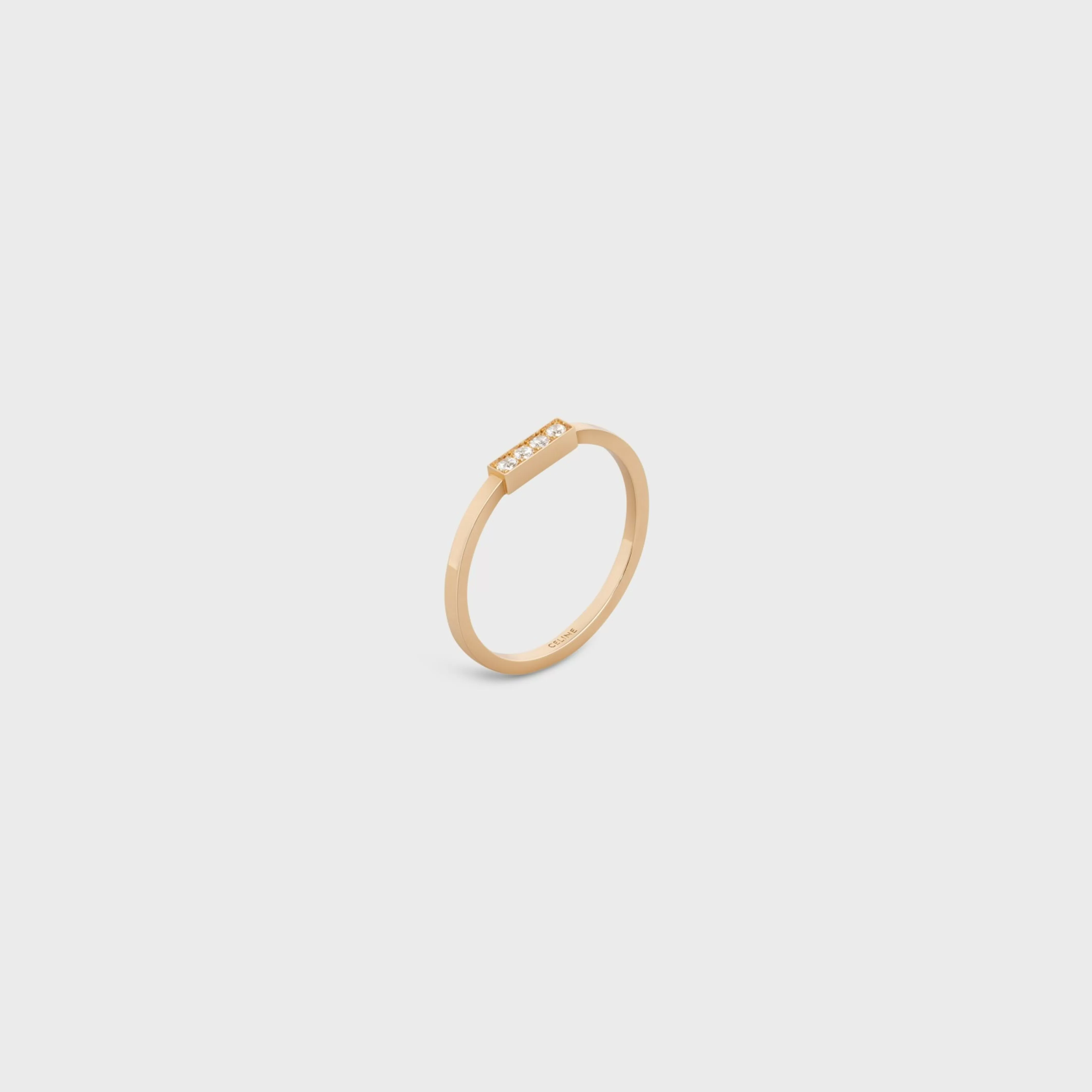 Line Ring in Yellow Gold and Diamonds^CELINE Sale