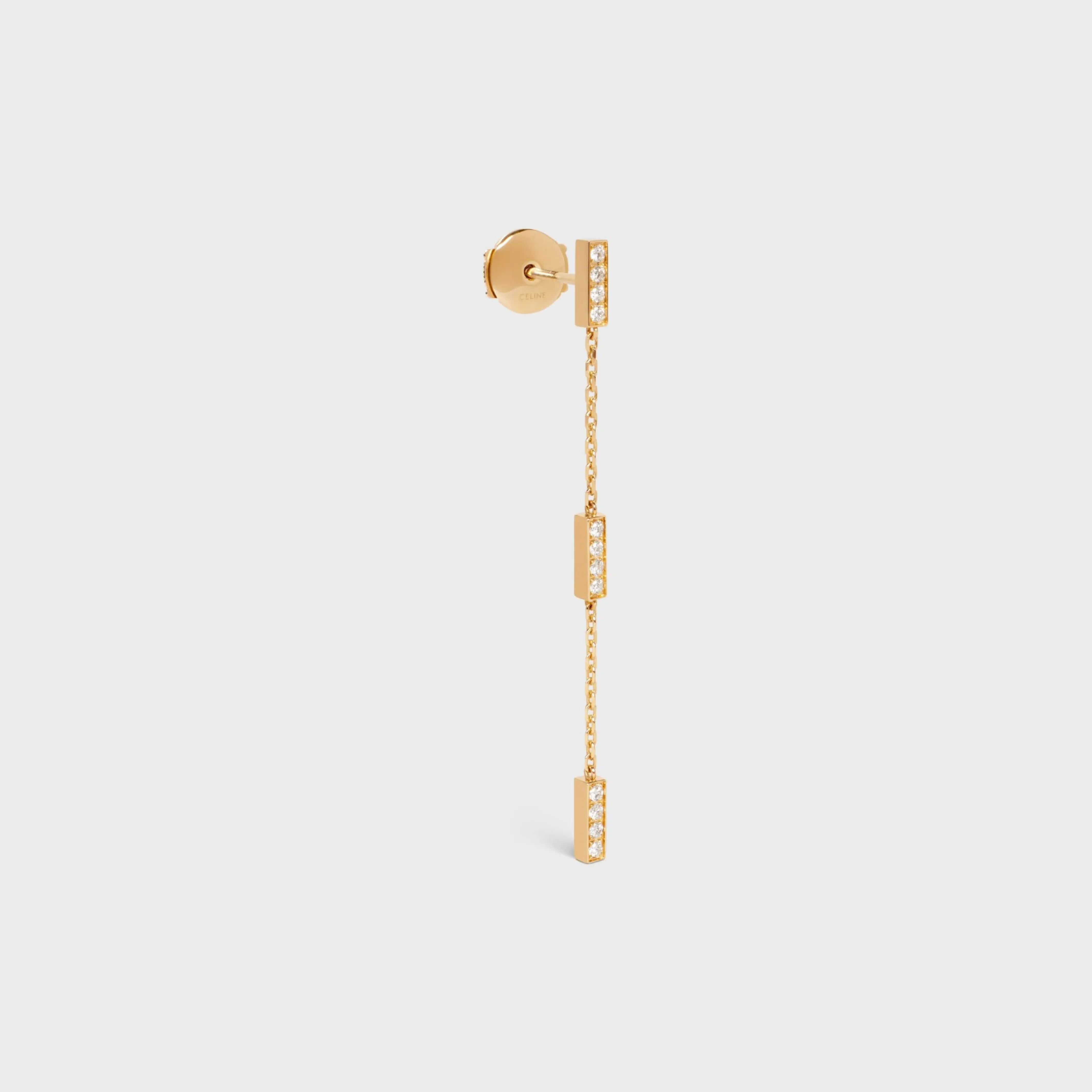 Line Triple Earring in Yellow Gold and Diamonds^CELINE Best