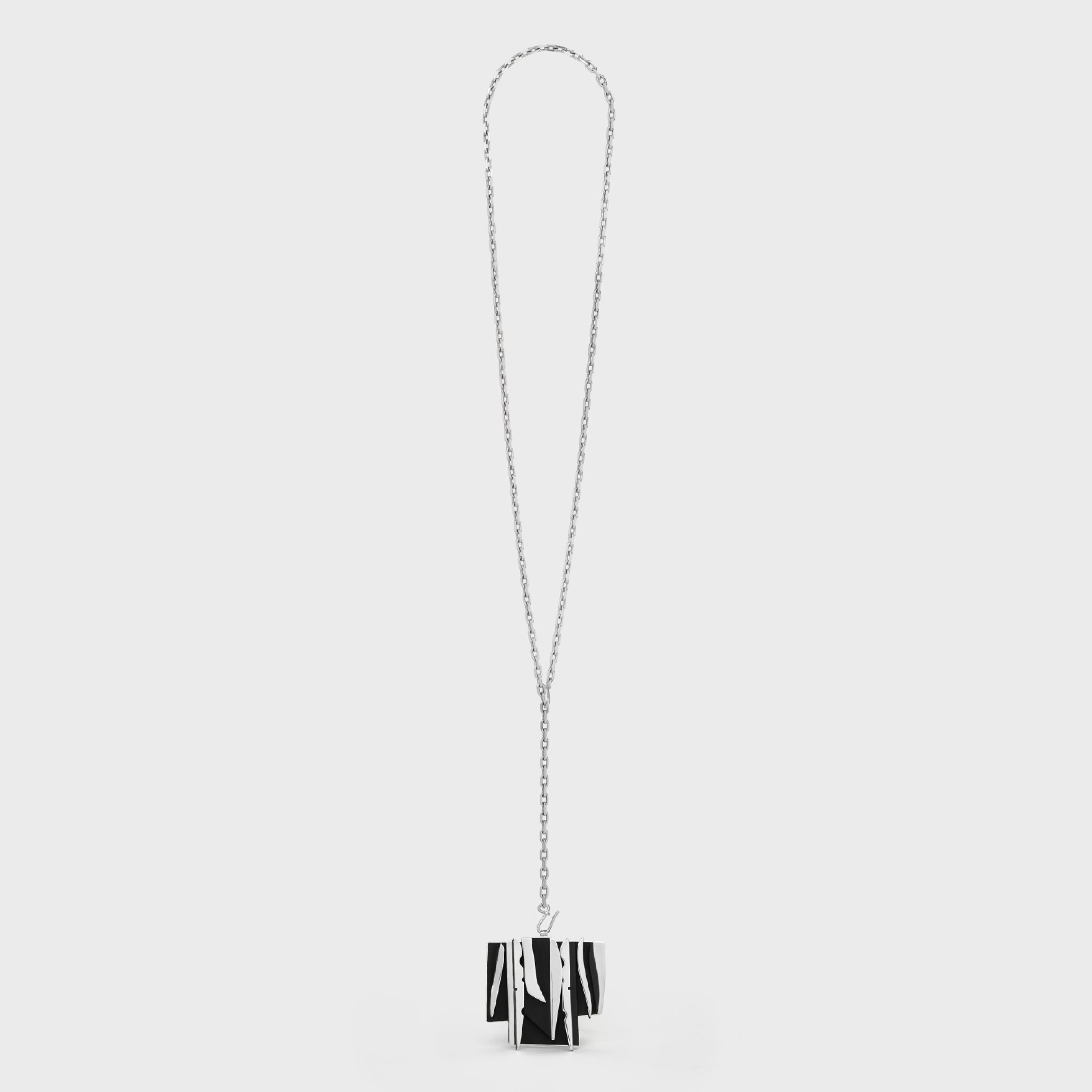 Nevelson Project Necklace Sterling Silver and Oak Wood^CELINE Clearance