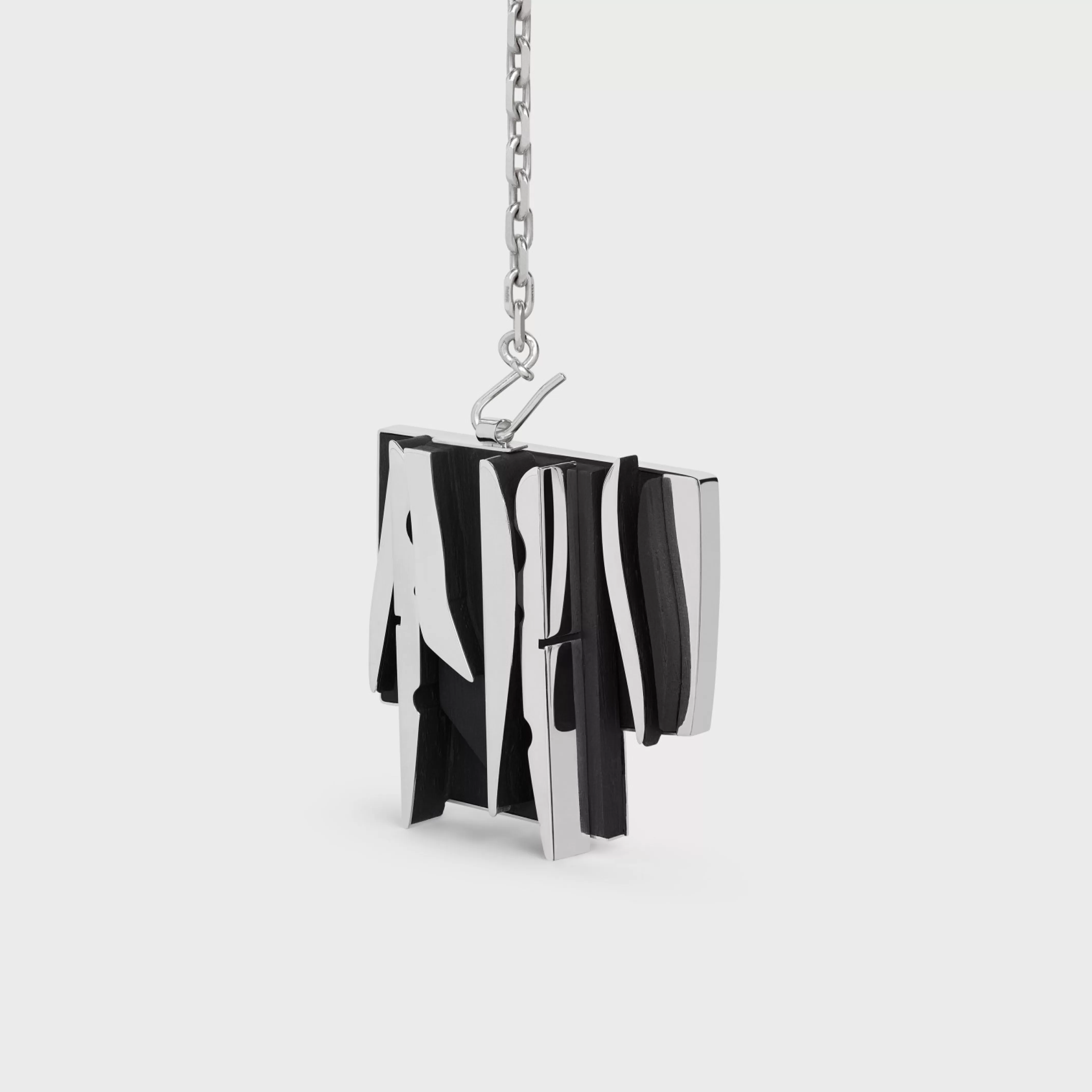 Nevelson Project Necklace Sterling Silver and Oak Wood^CELINE Clearance