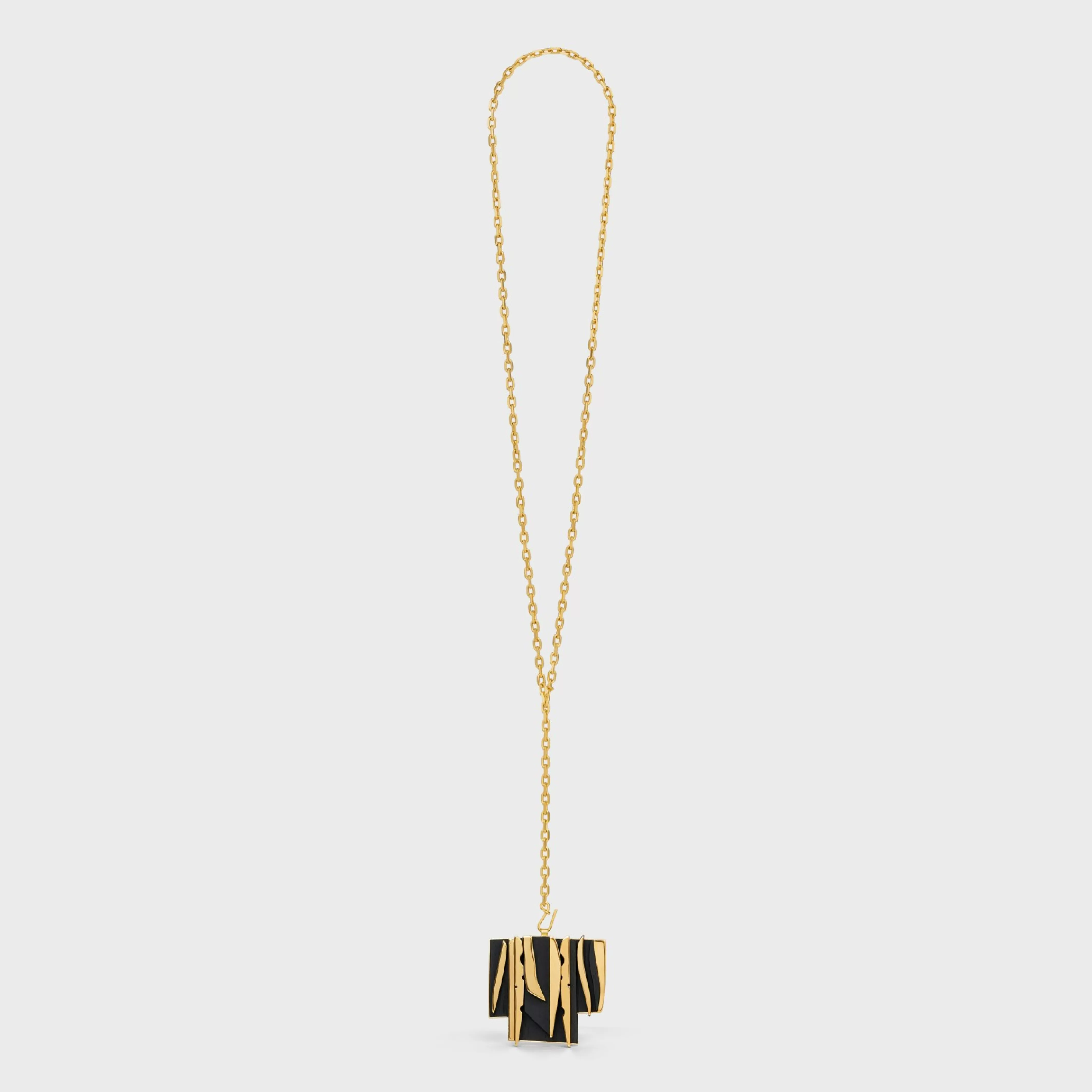 Nevelson Project Necklace Vermeil and Oak Wood^CELINE Hot