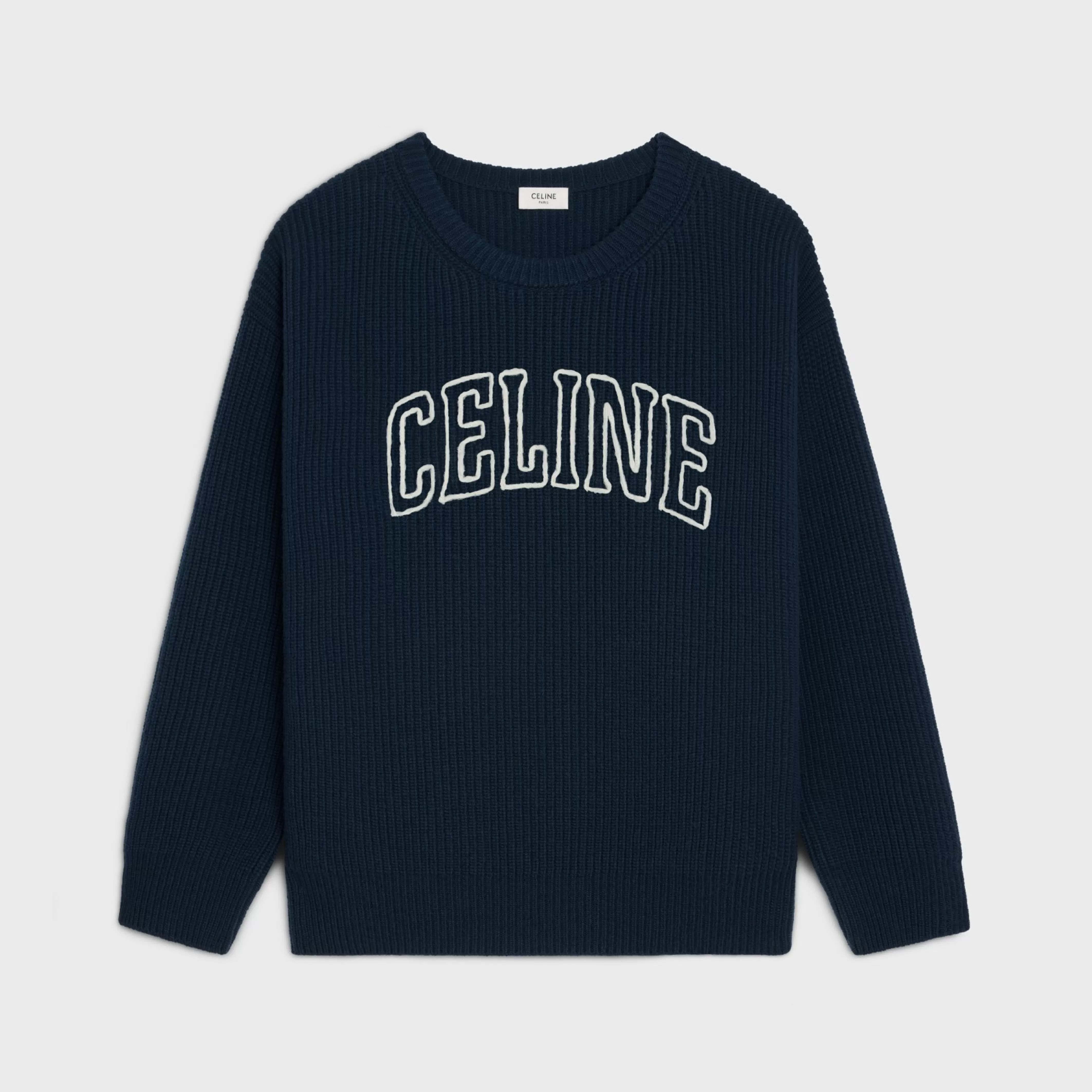 oversized sweater in ribbed wool^CELINE Outlet