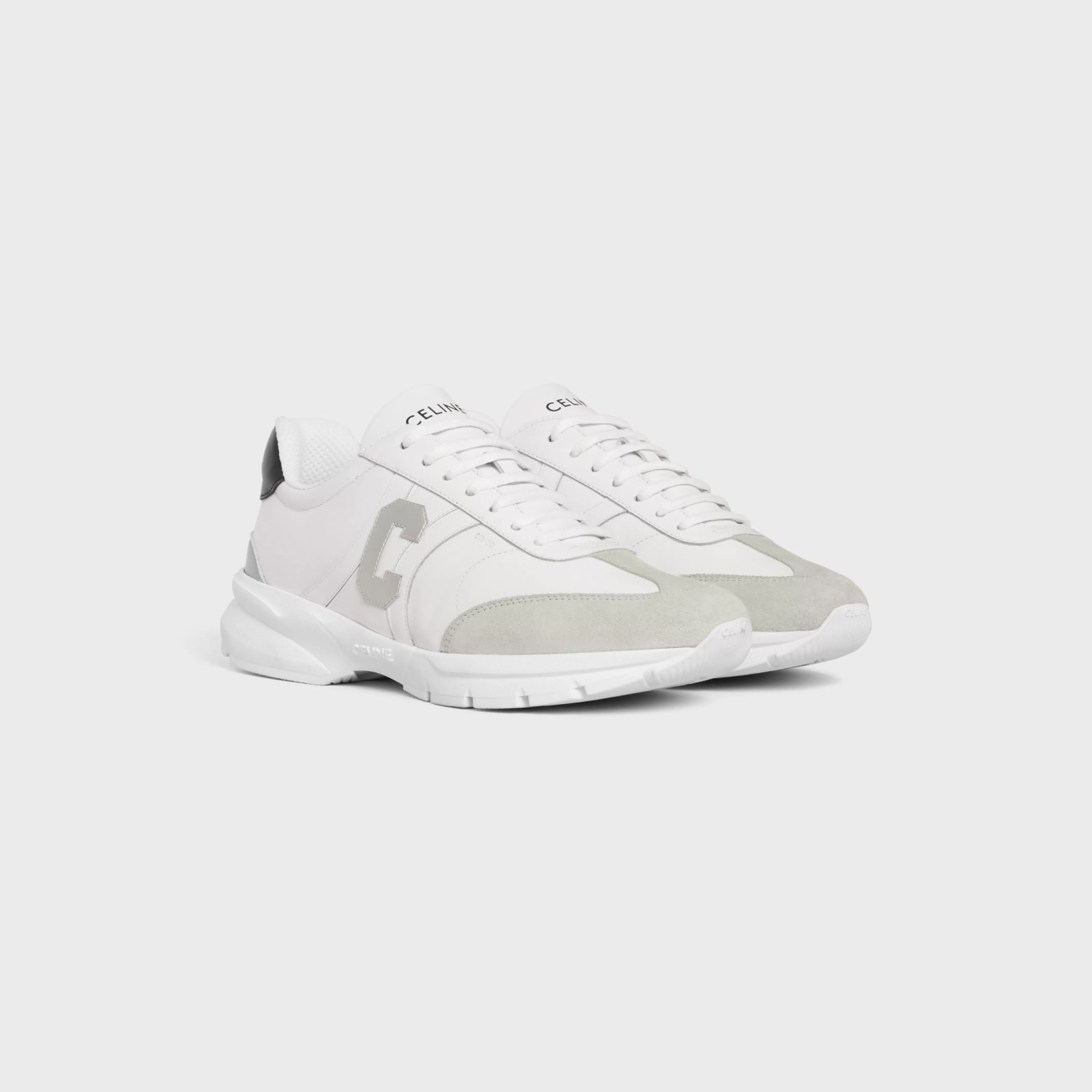 RUNNER CR-02 LOW LACE-UP SNEAKER in Calfskin, Suede Calfskin and Matte Metallic Calfskin^CELINE Store