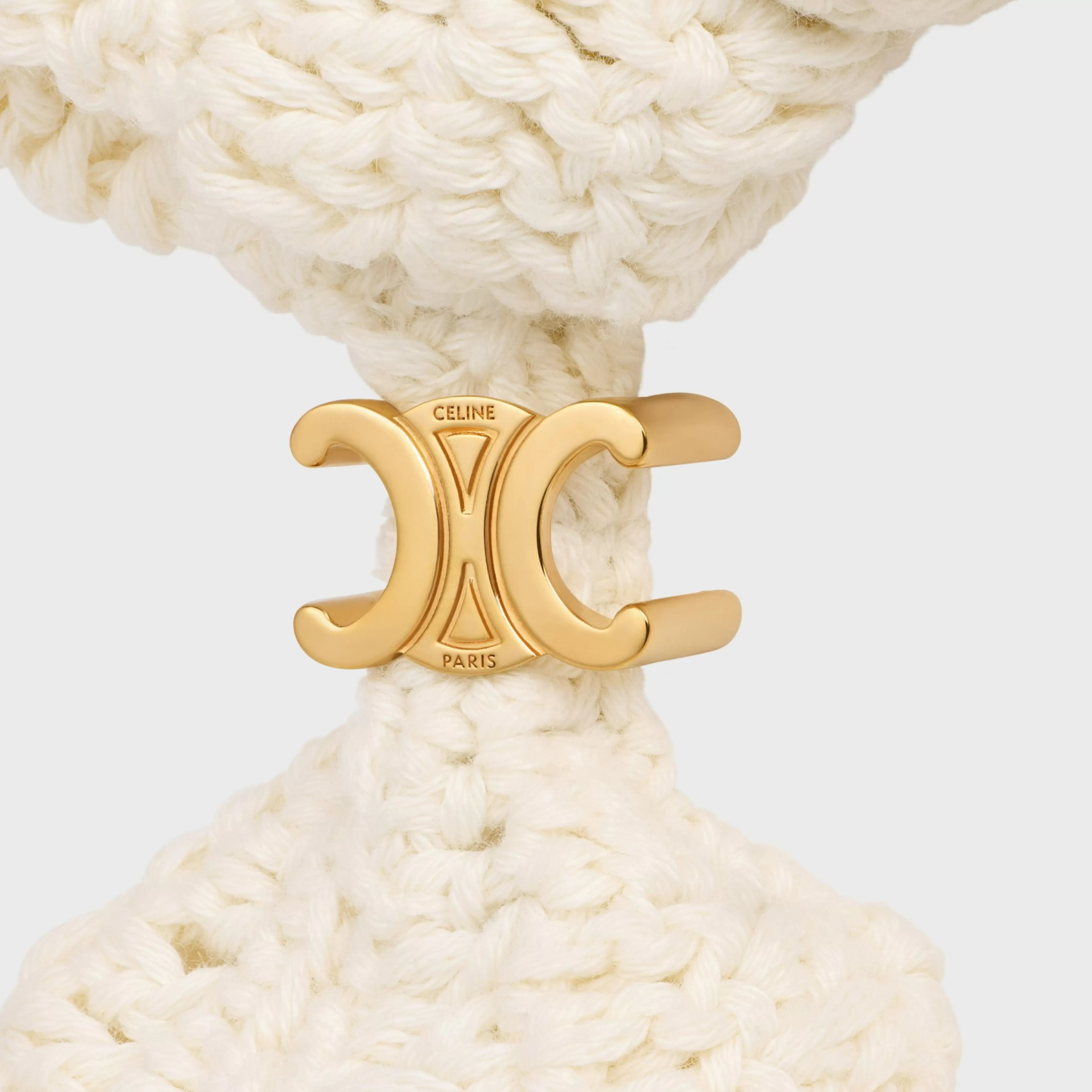 Scrunchy Crochet in Cotton and Brass with Gold finish^CELINE Flash Sale