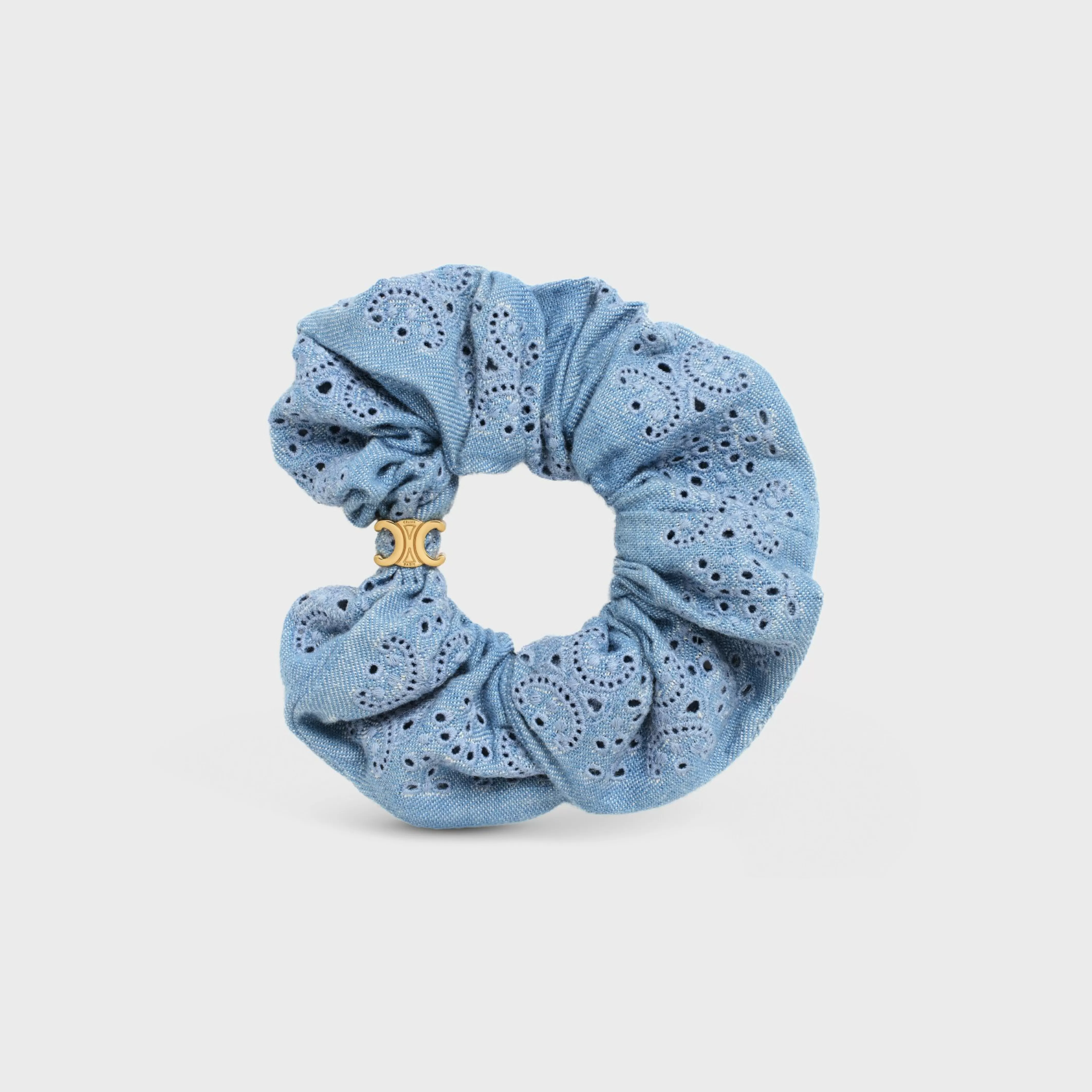 Scrunchy English Embroidery in Brass with Gold Finish and Cotton^CELINE New