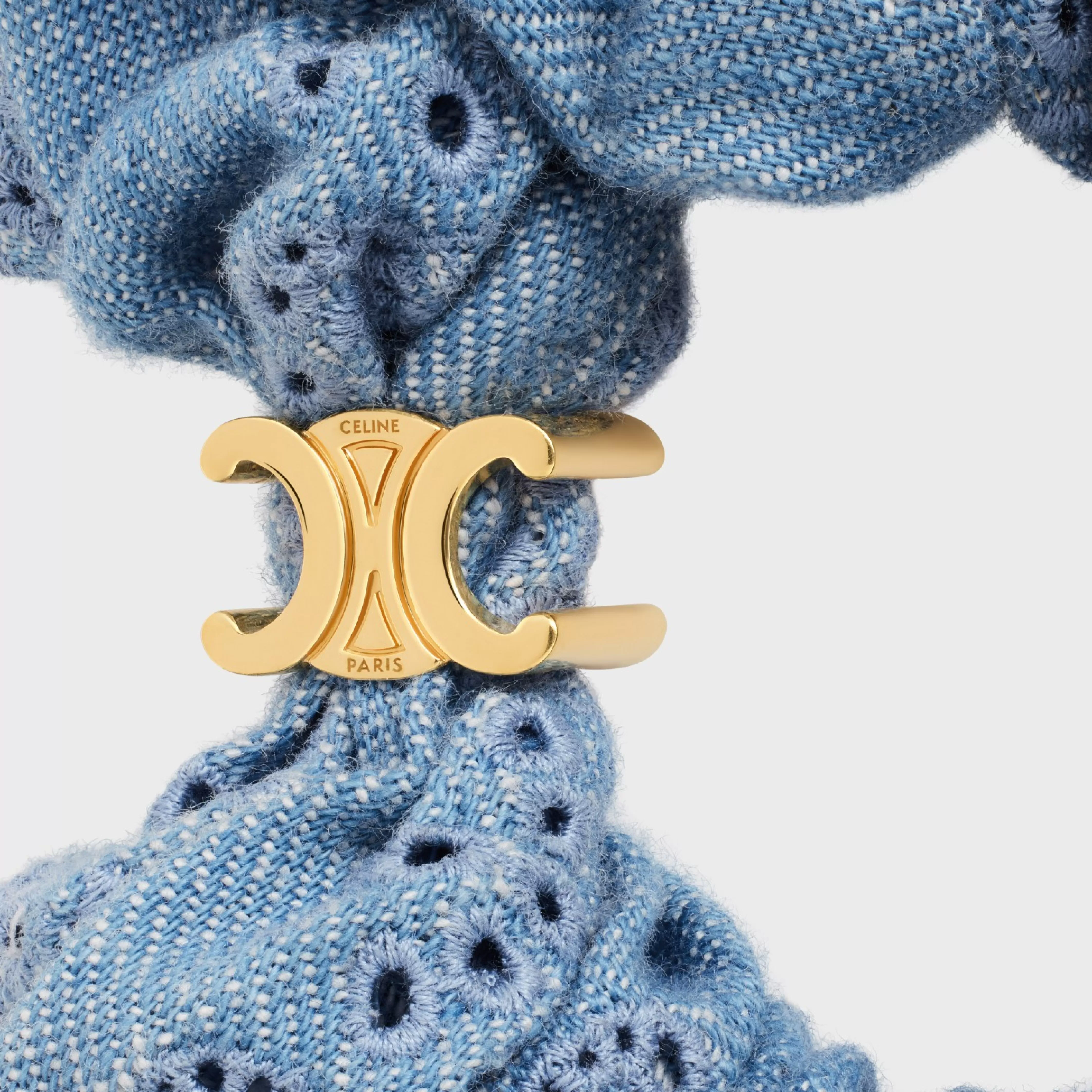 Scrunchy English Embroidery in Brass with Gold Finish and Cotton^CELINE New