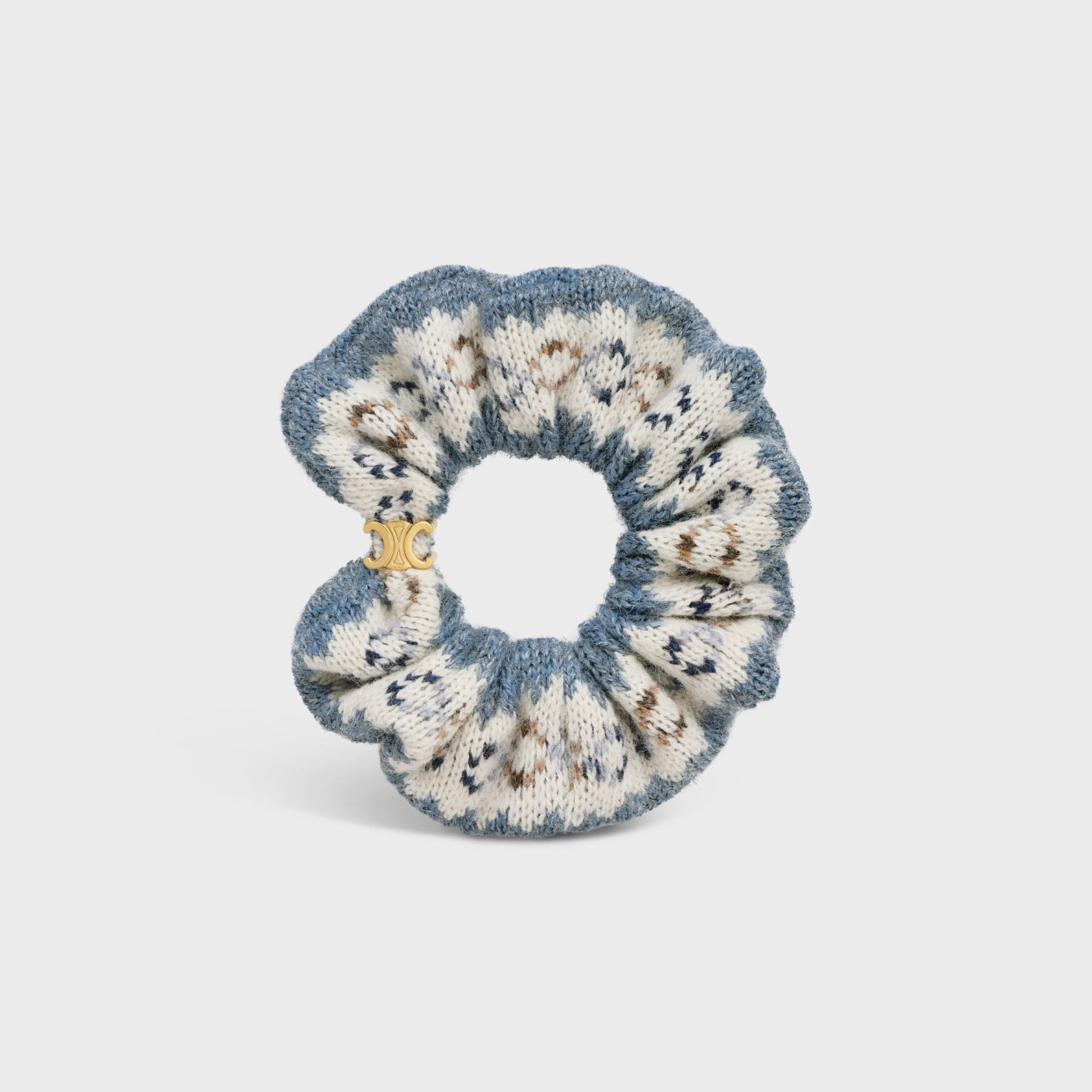 Scrunchy Fair Isle in Wool and Brass with Gold finish^CELINE Outlet