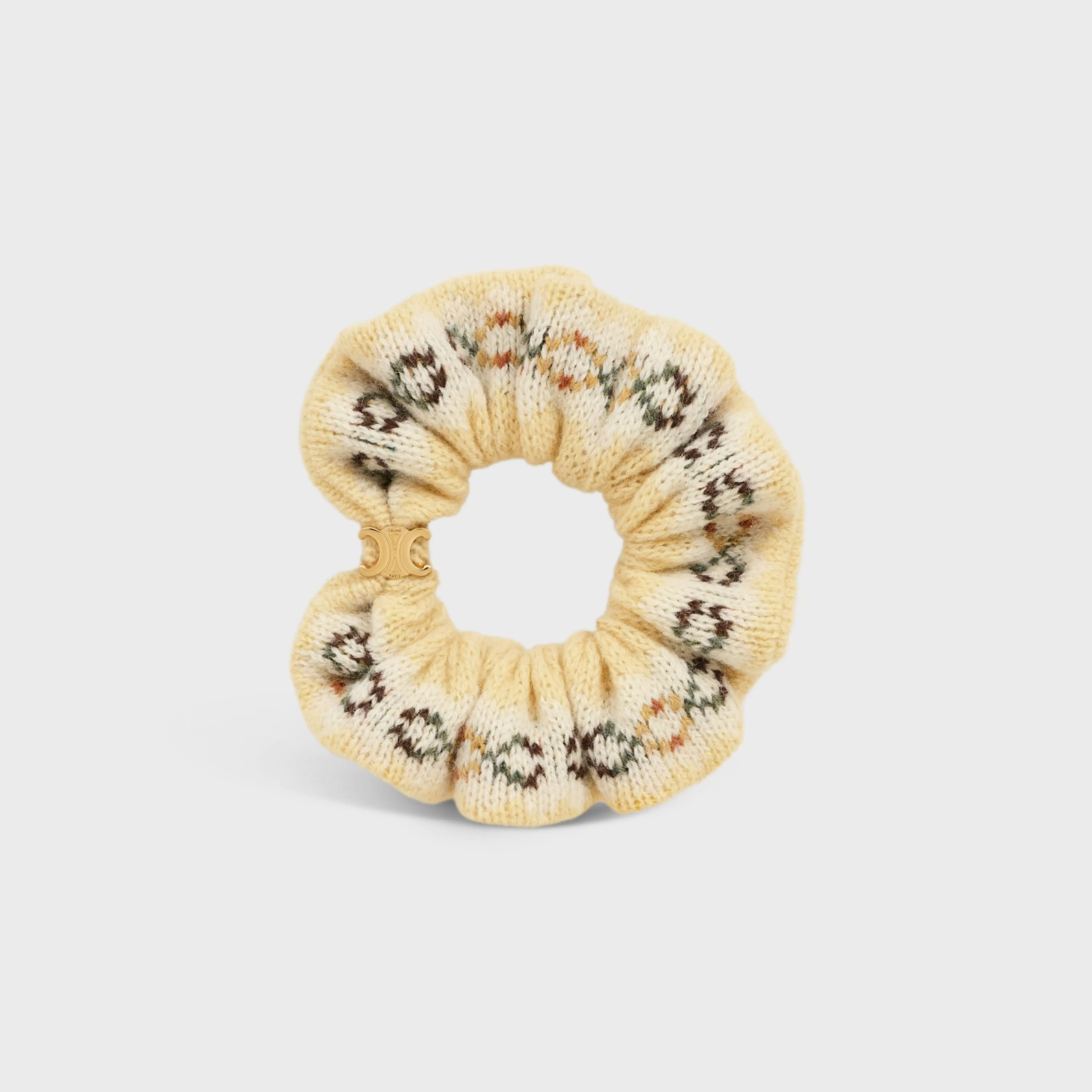 Scrunchy Fair Isle in Wool and Brass with Gold Finish^CELINE Store