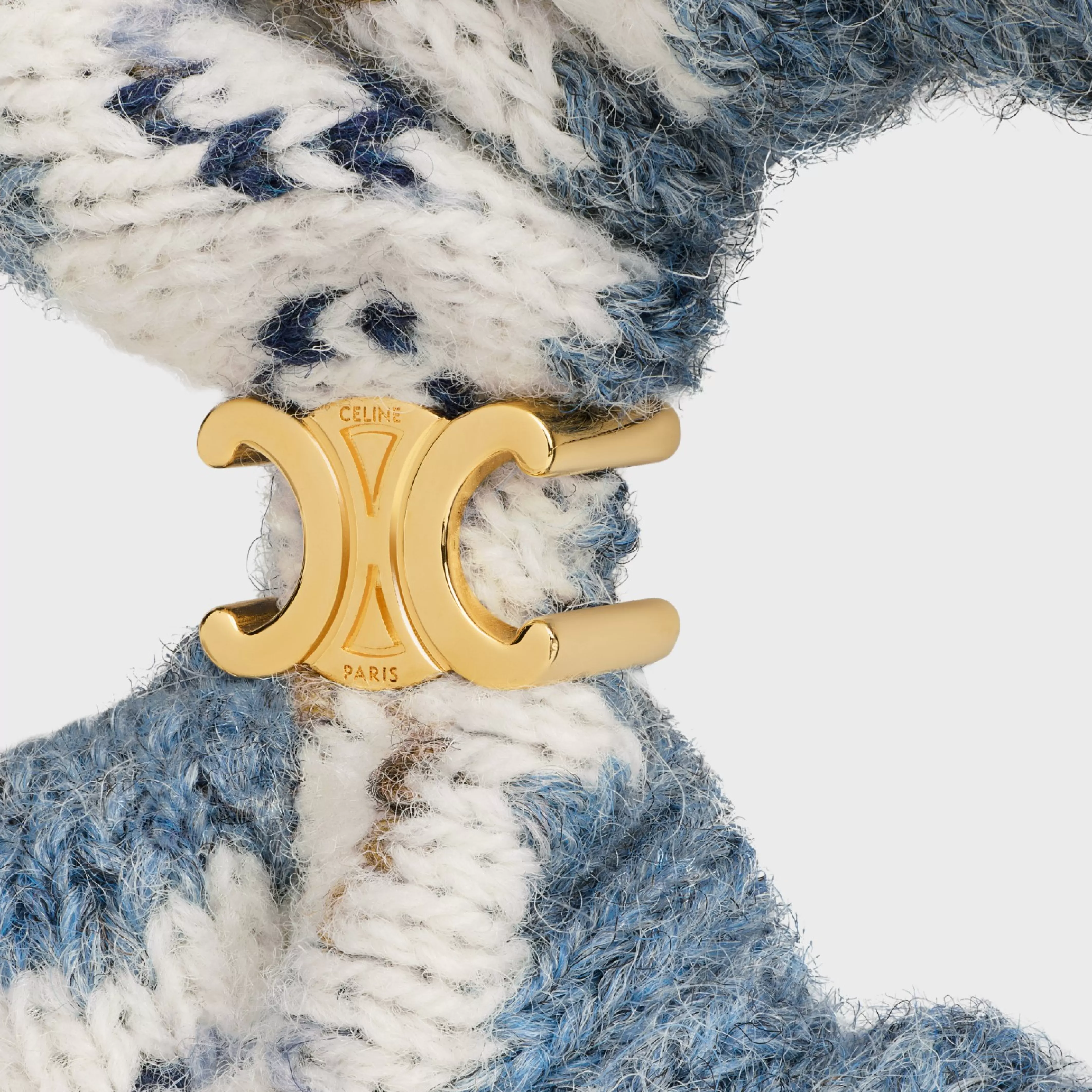 Scrunchy Fair Isle in Wool and Brass with Gold finish^CELINE Outlet
