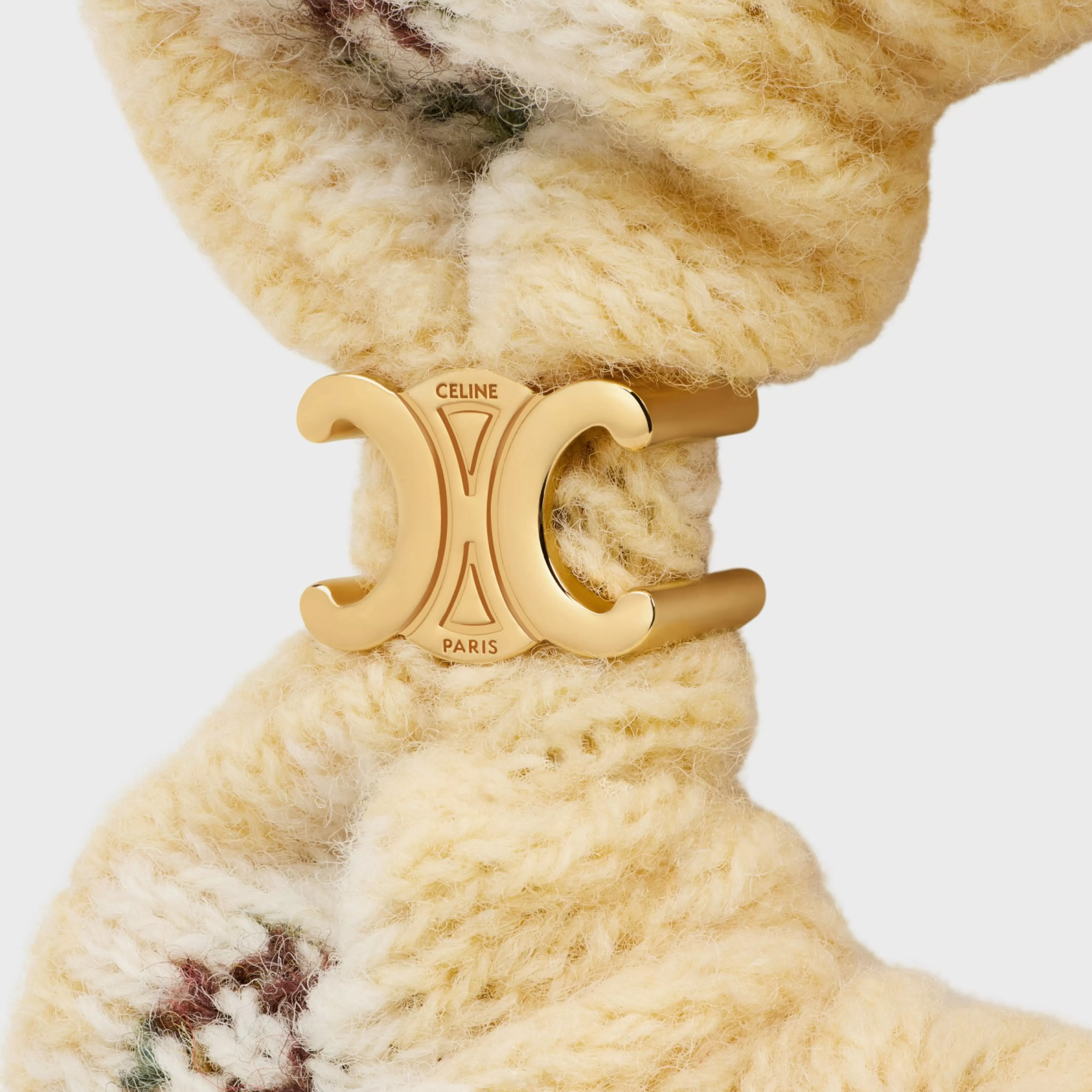 Scrunchy Fair Isle in Wool and Brass with Gold Finish^CELINE Store