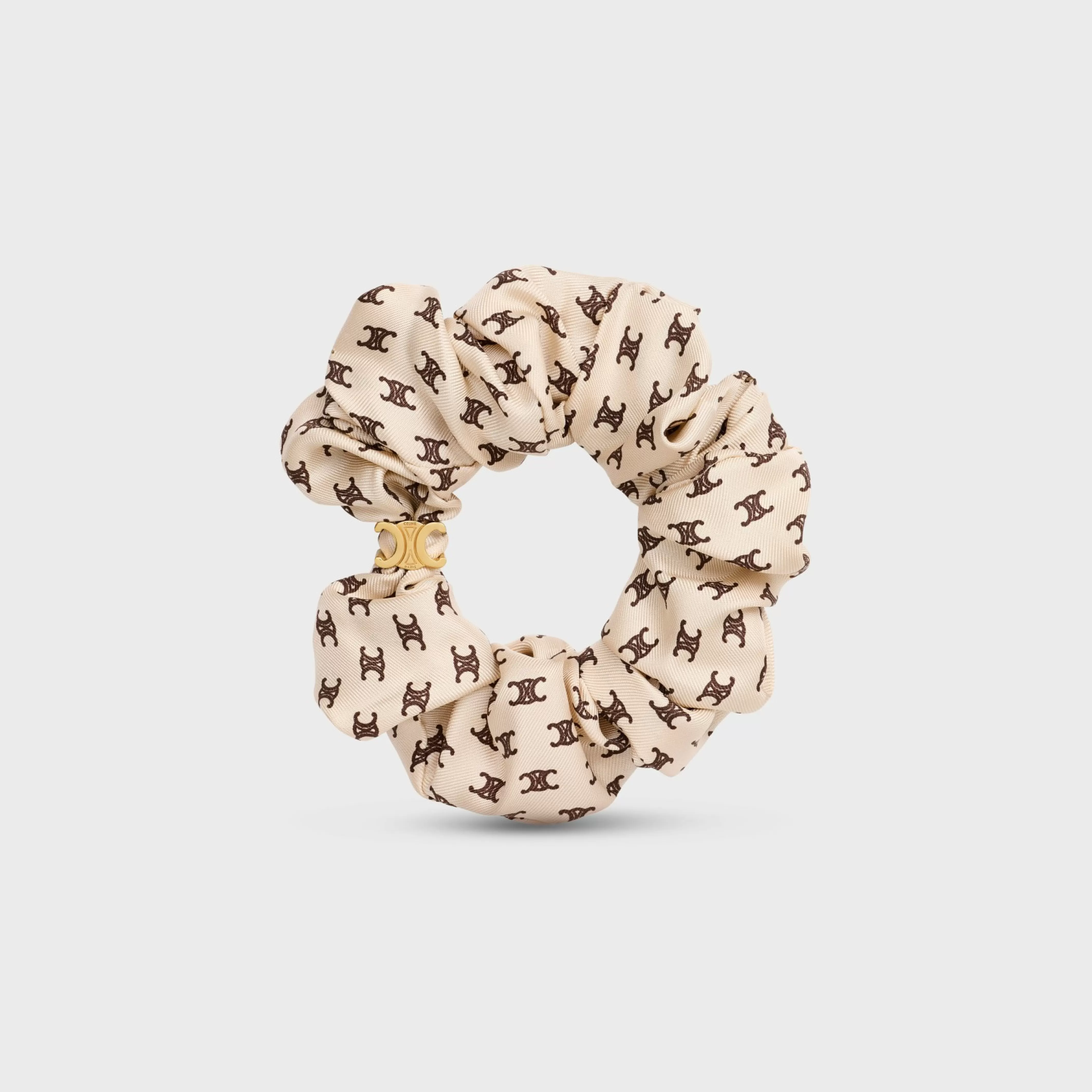 Scrunchy Mini Triomphe in Silk and Brass with Gold finish^CELINE Best Sale