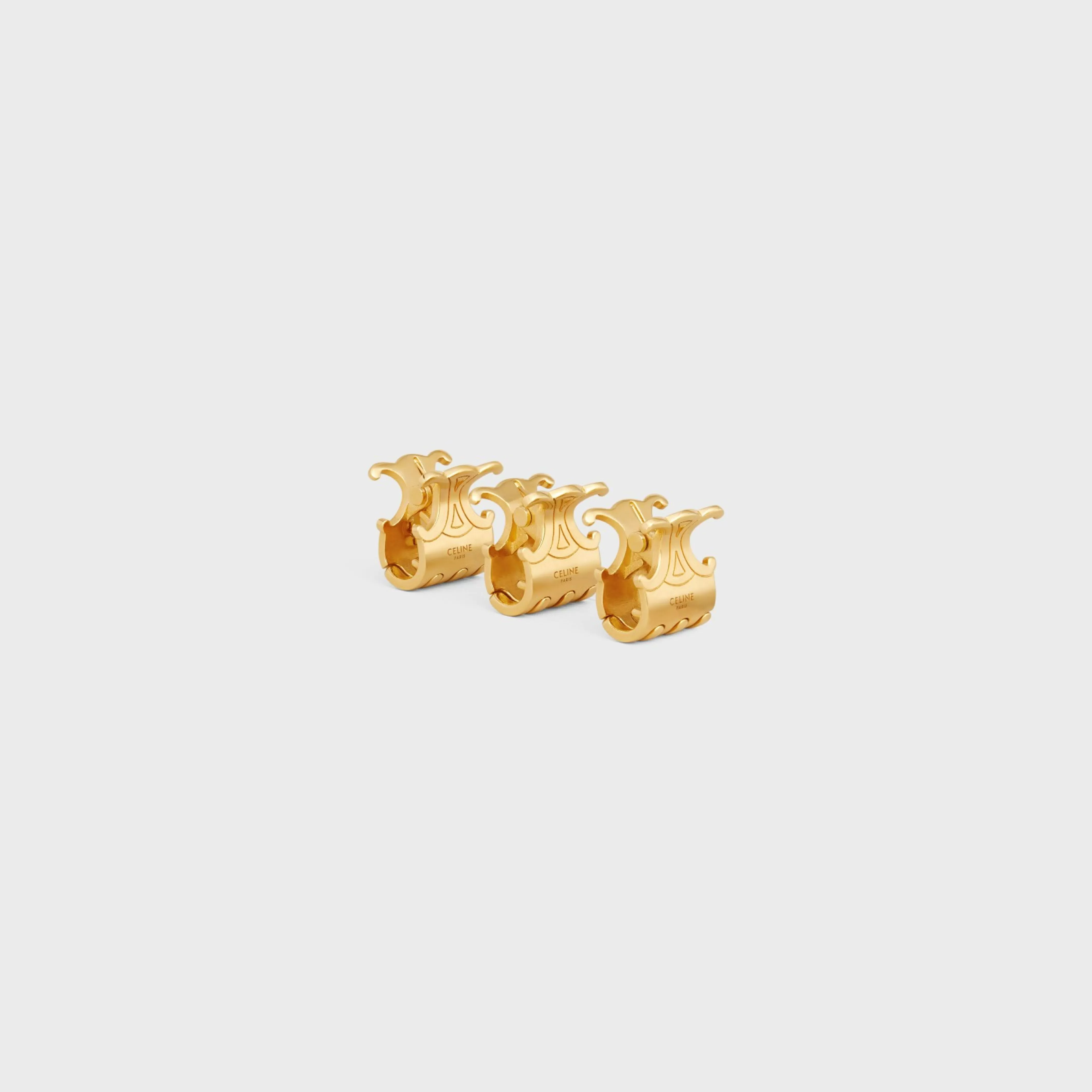 Set of 3 Mini Hair Claws in Brass with Gold Finish and Steel^CELINE Store