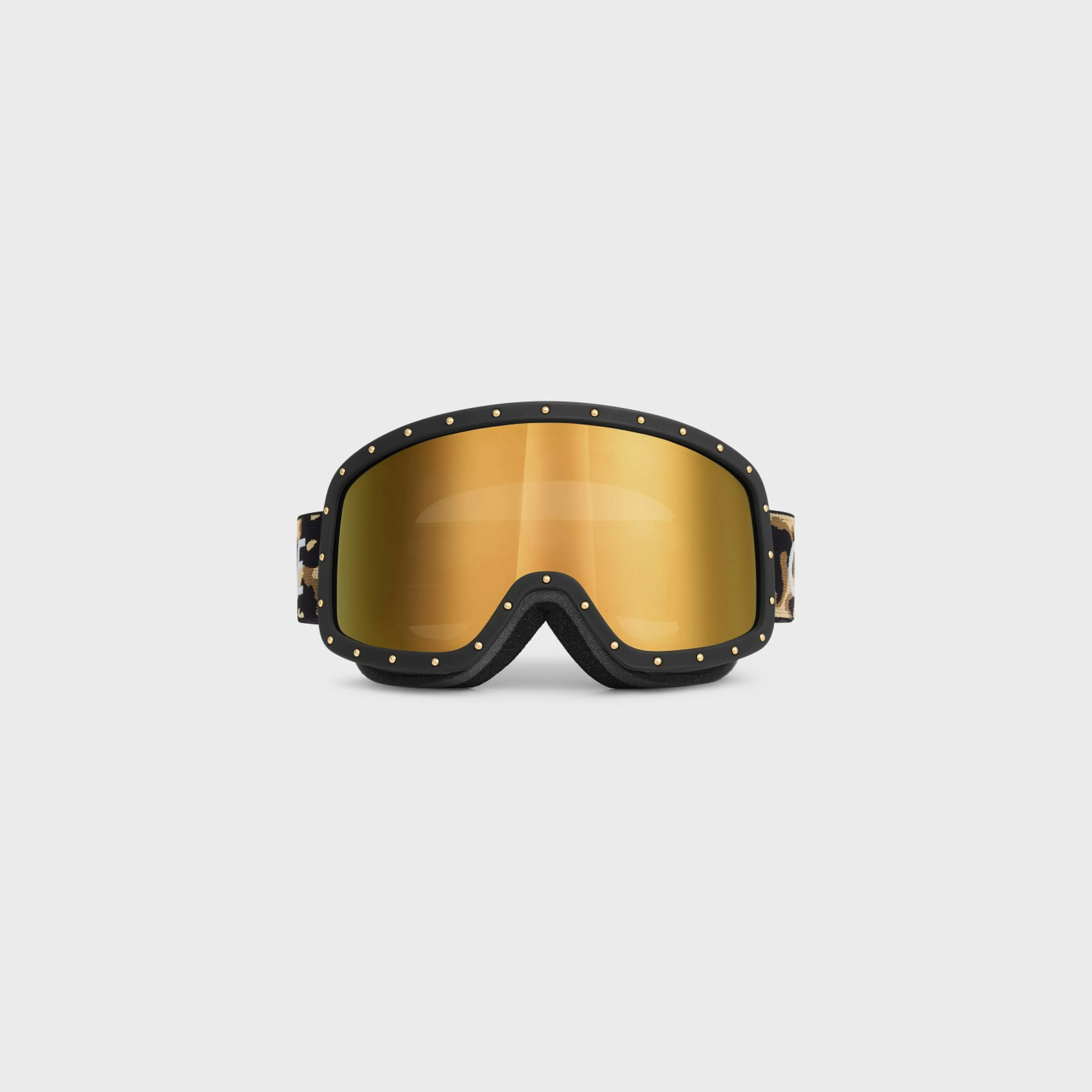 Ski Mask in Plastic with Metal Studs & Mirror Lenses^CELINE New
