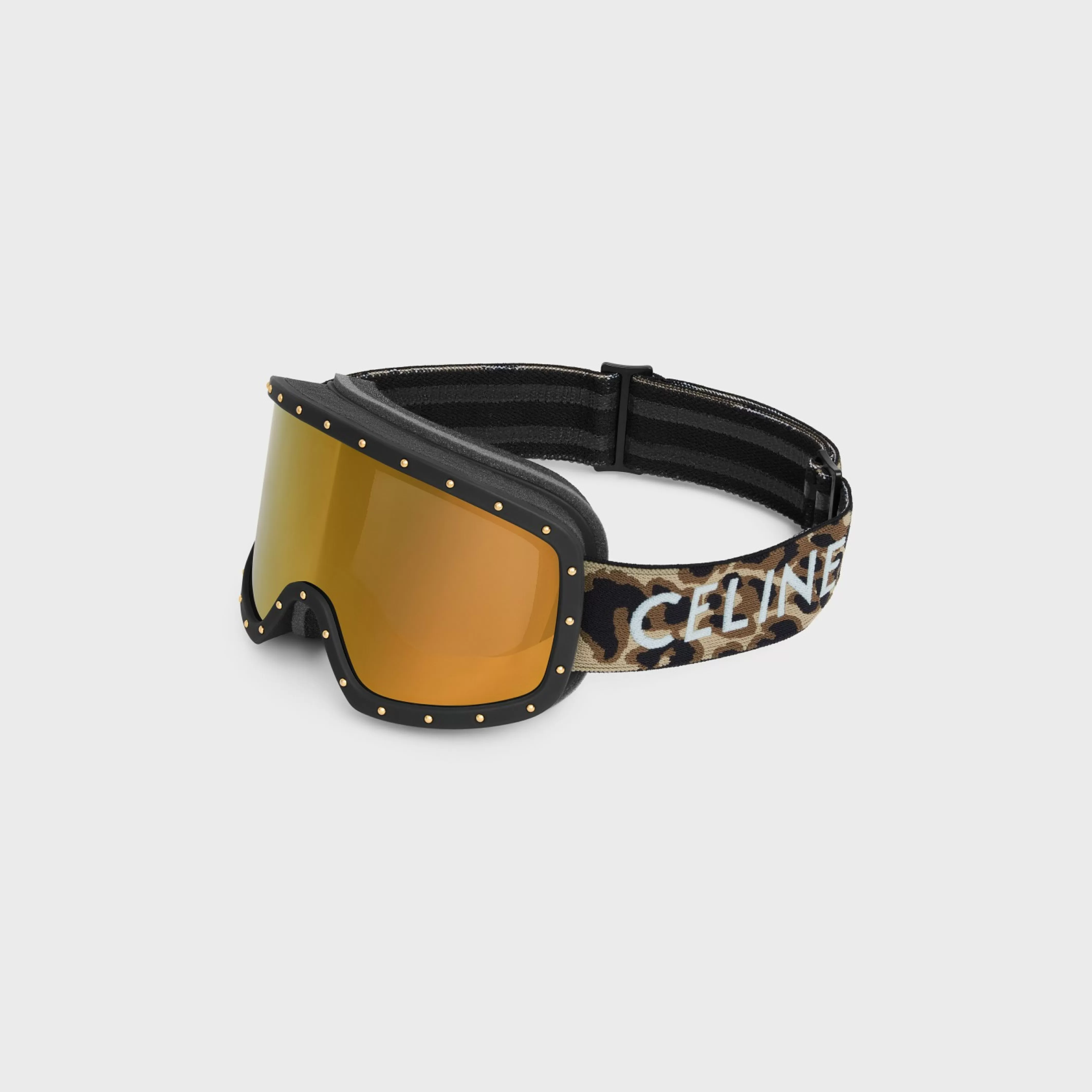Ski Mask in Plastic with Metal Studs & Mirror Lenses^CELINE New