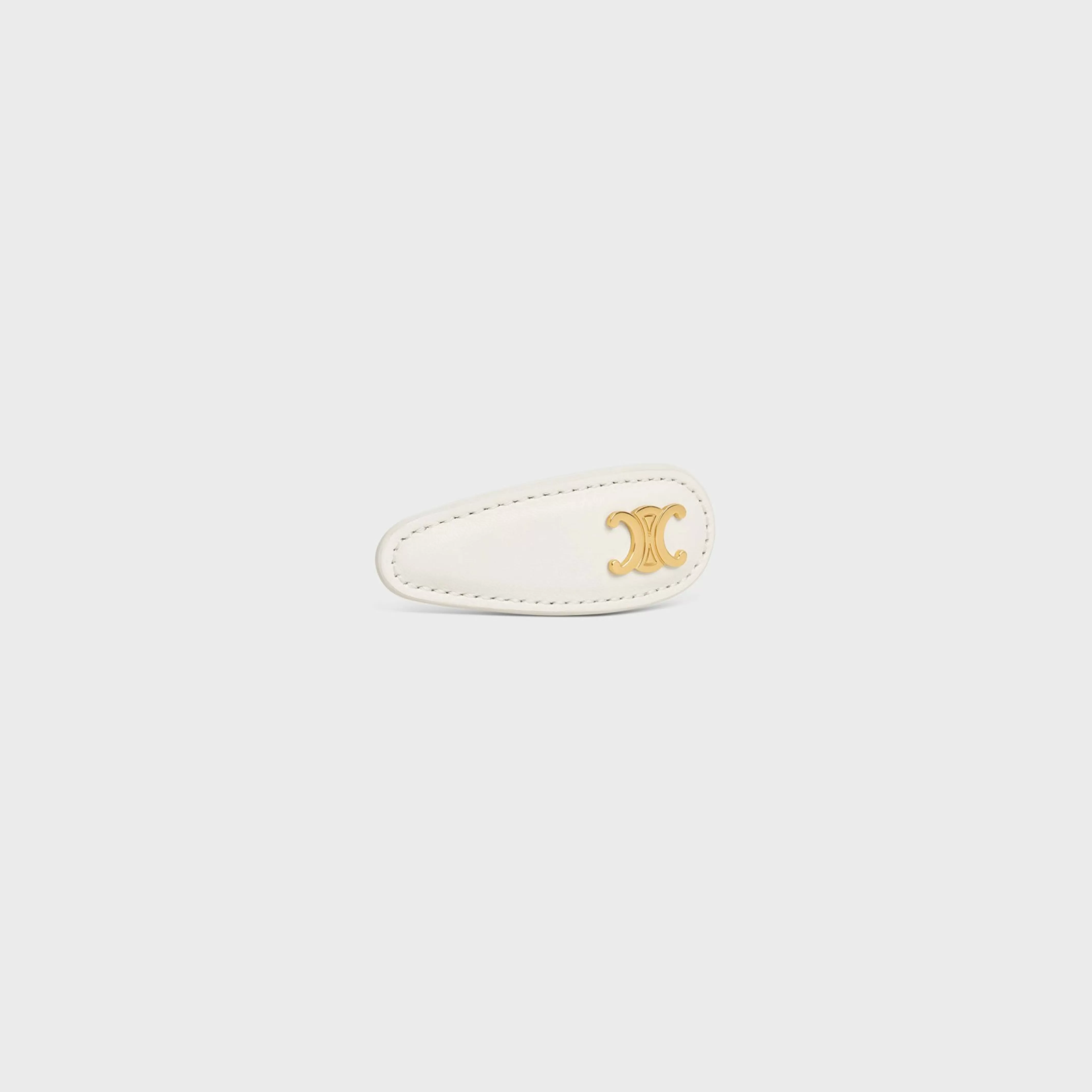 Snap Hair Clip in Calfskin, Brass with Gold Finish and Steel^CELINE Store