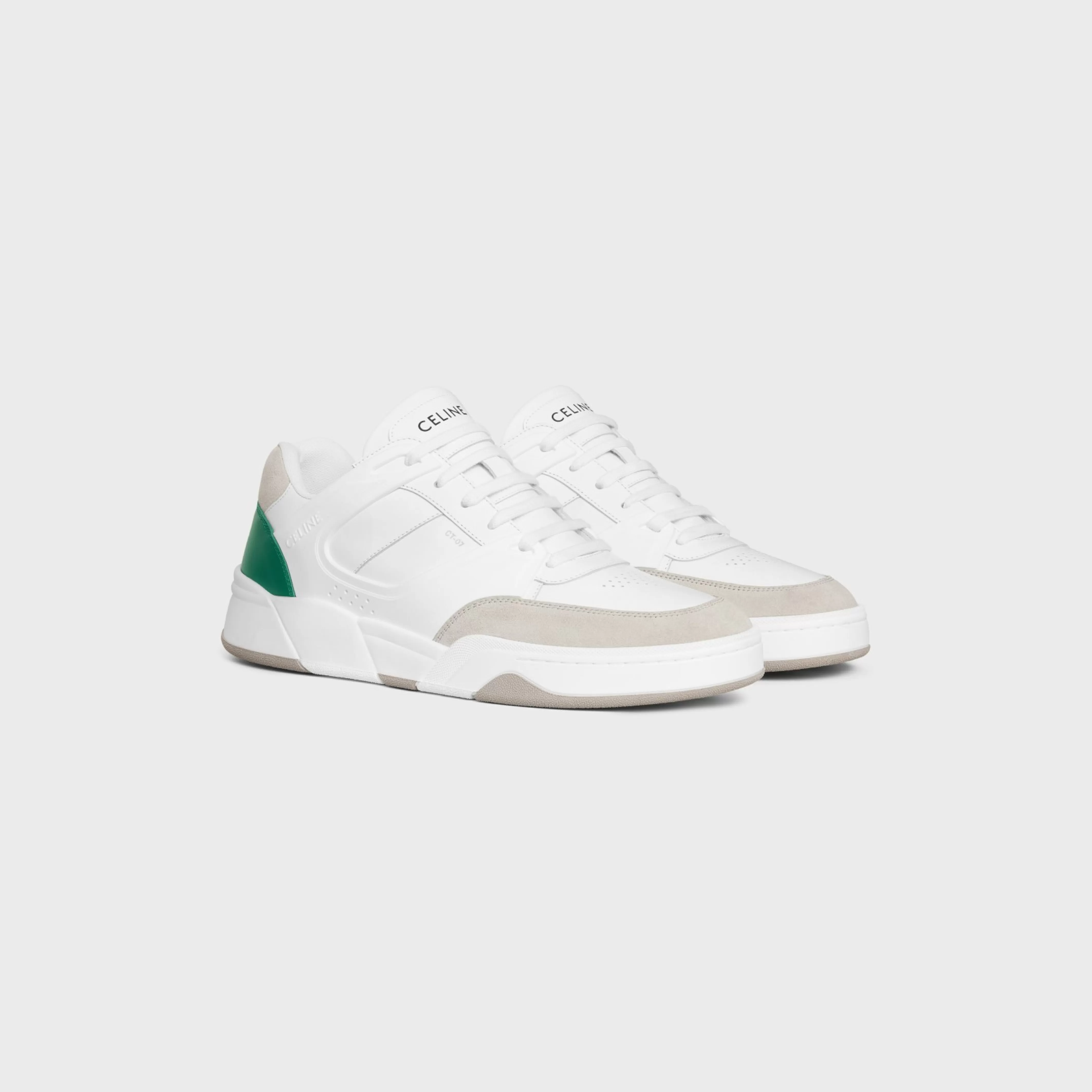 TRAINER CT-07 LOW LACE-UP SNEAKER in CALFSKIN AND SUEDE CALFSKIN^CELINE Fashion