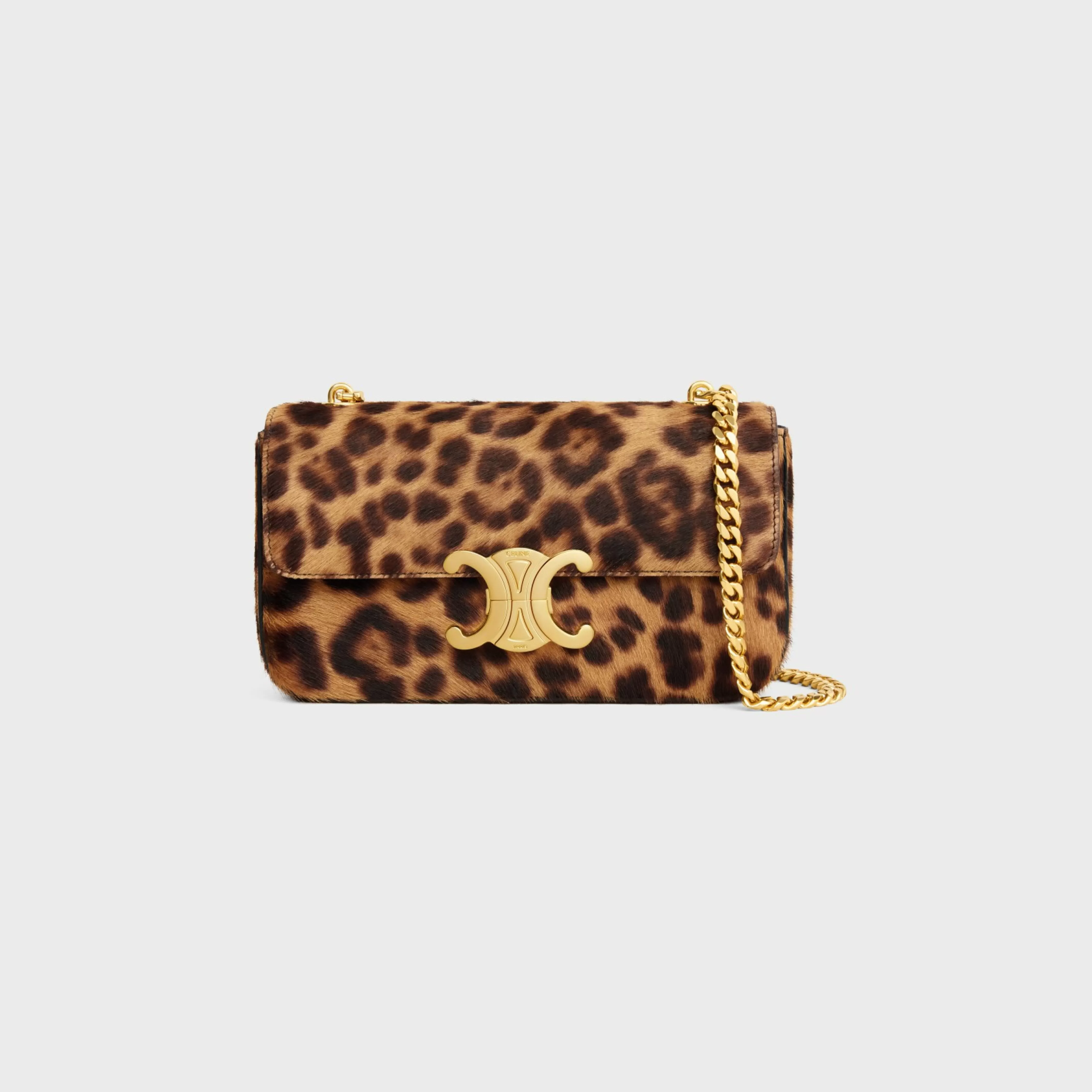 CHAIN SHOULDER BAG CLAUDE in PONY CALFSKIN WITH PRINT^CELINE Best Sale