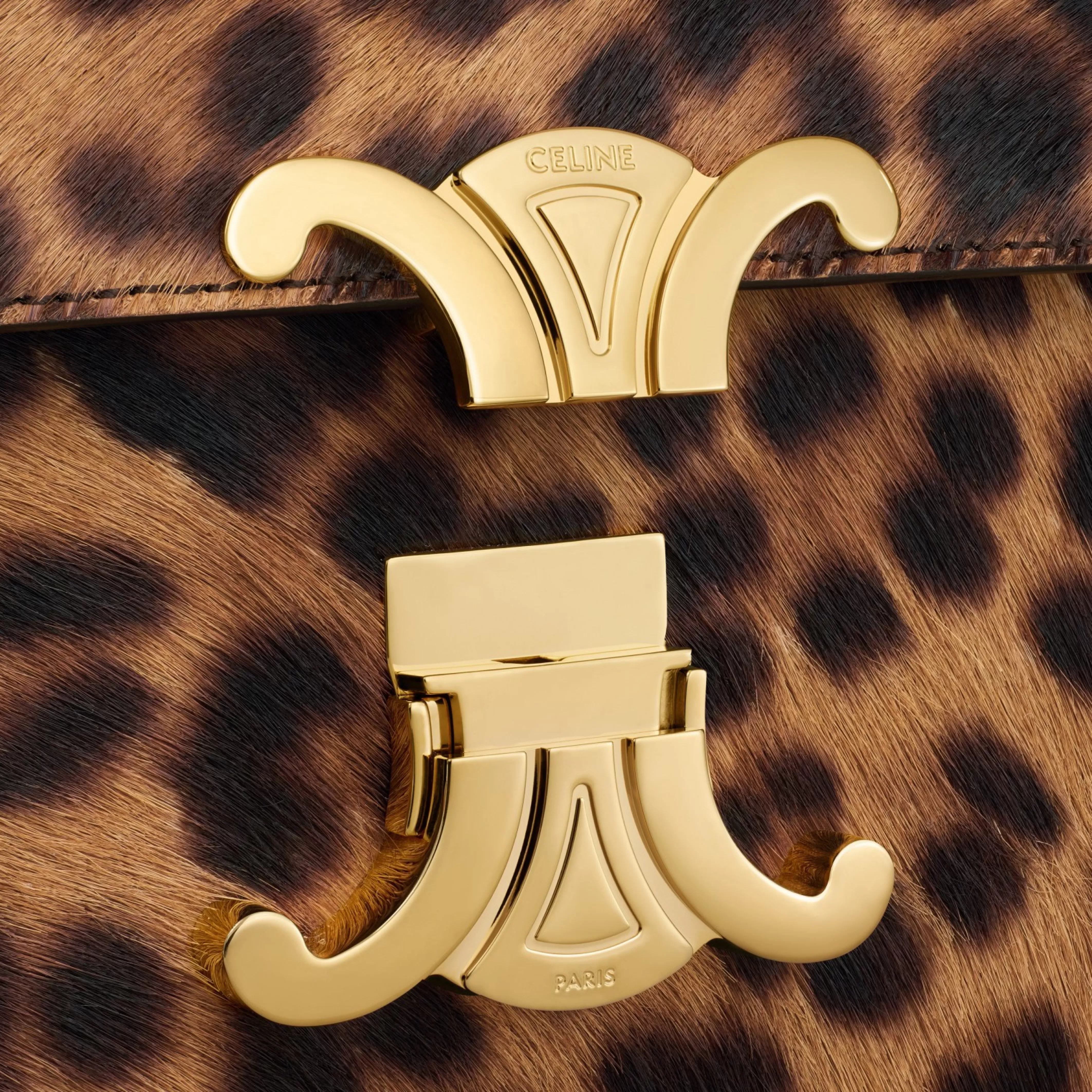 CHAIN SHOULDER BAG CLAUDE in PONY CALFSKIN WITH PRINT^CELINE Best Sale