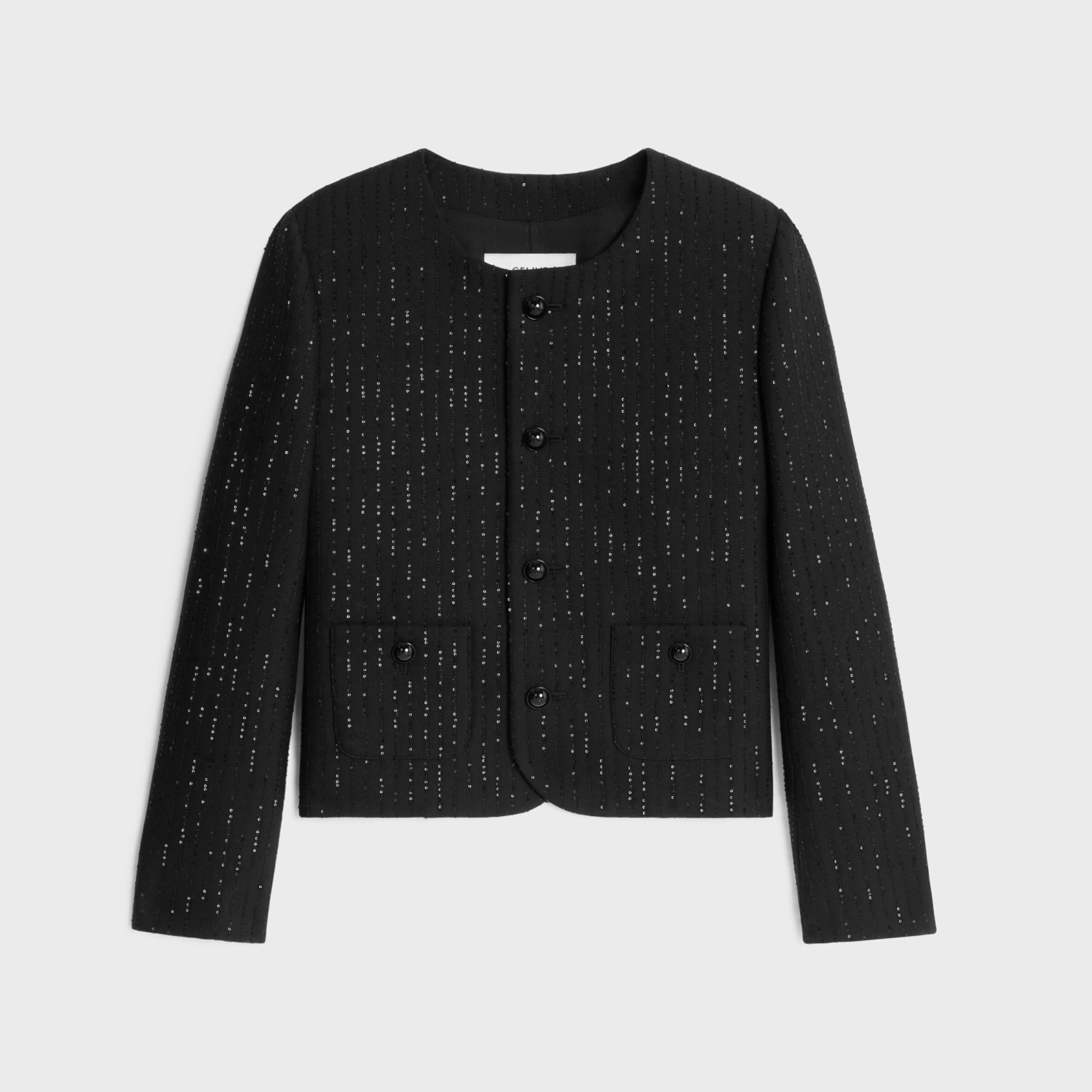 chelsea jacket with sequins in double faced wool^CELINE Online