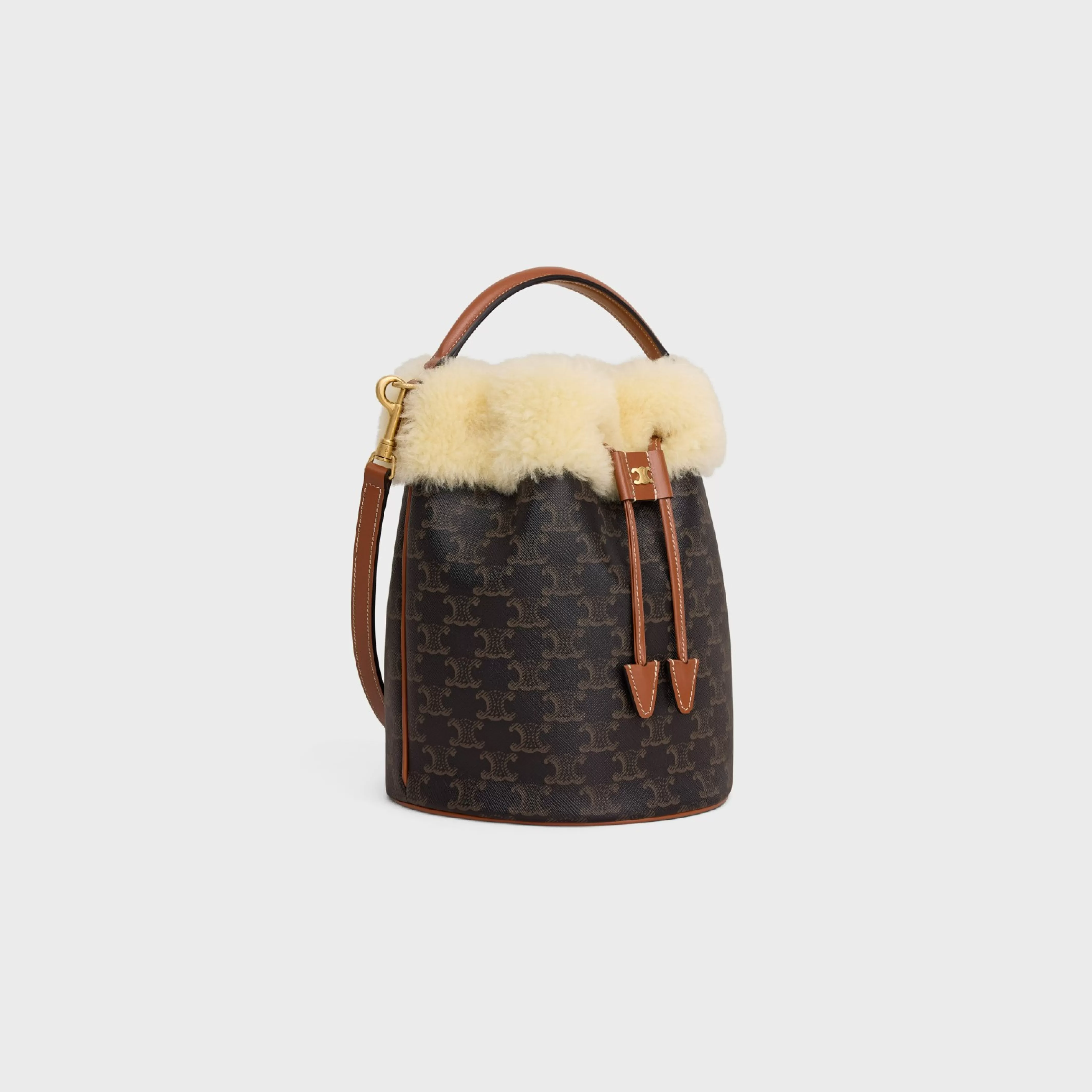 CLARA BAG in TRIOMPHE CANVAS AND SHEARLING^CELINE Sale