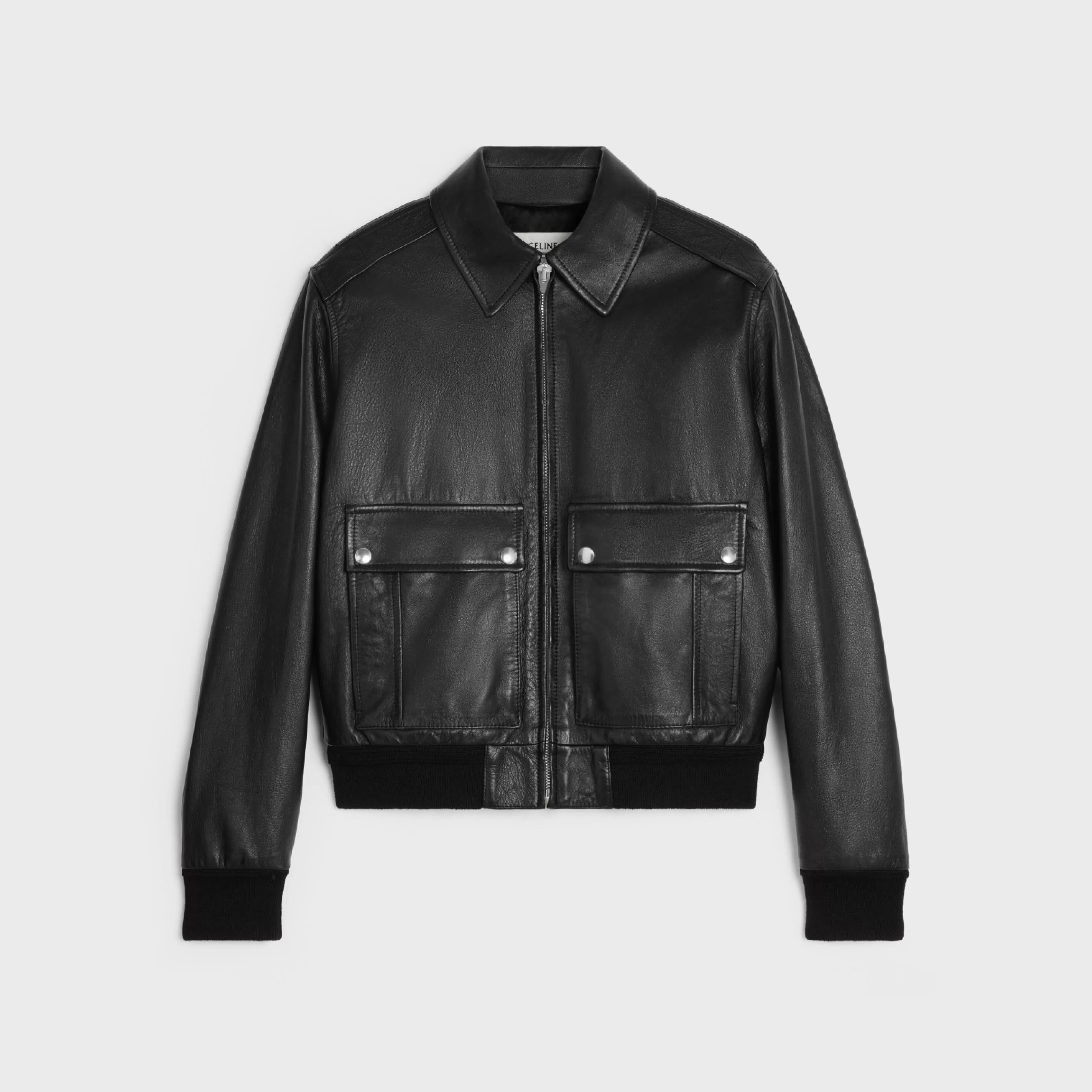 classic aviator blouson jacket in soft lambskin^CELINE Shop