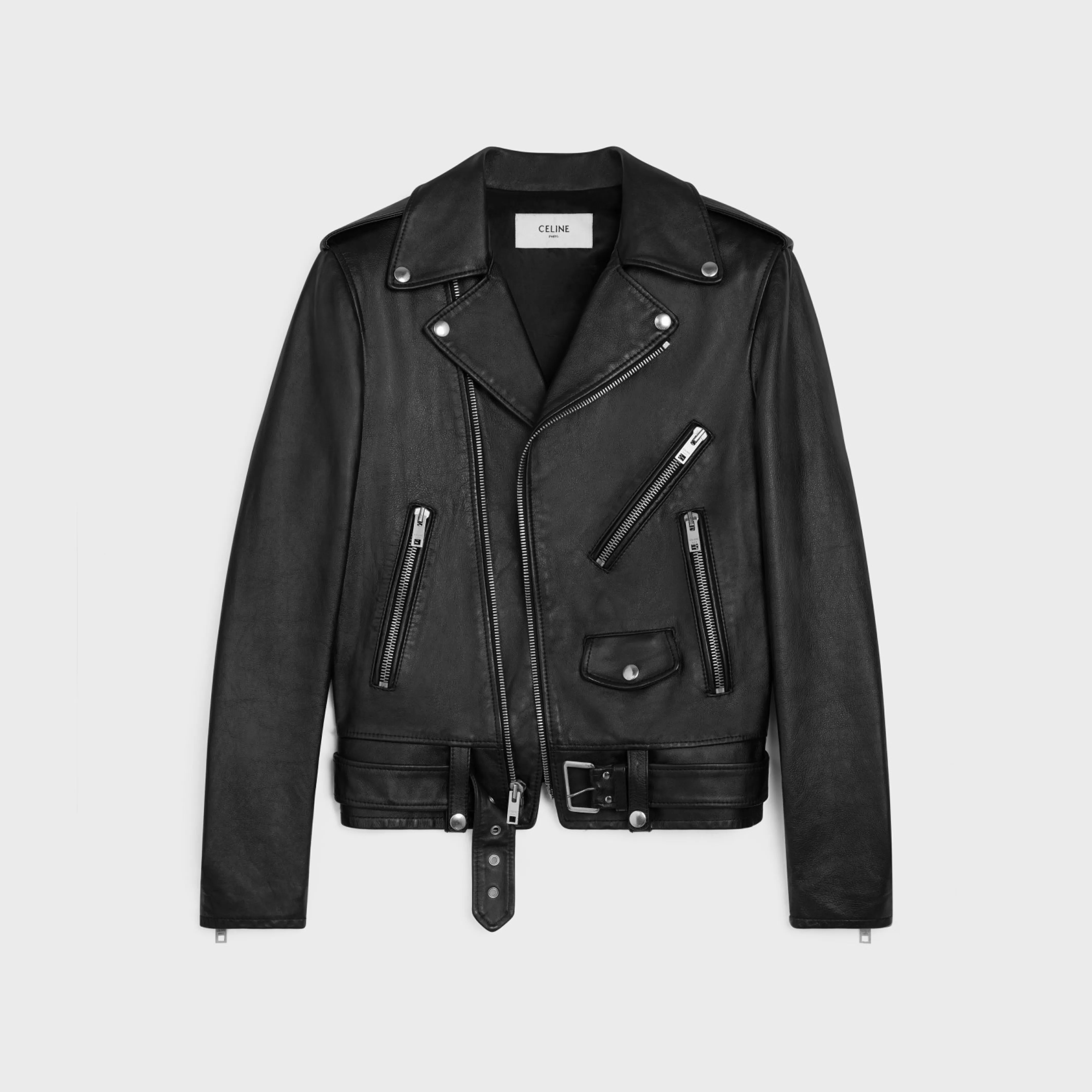 classic biker jacket in calfskin^CELINE Cheap