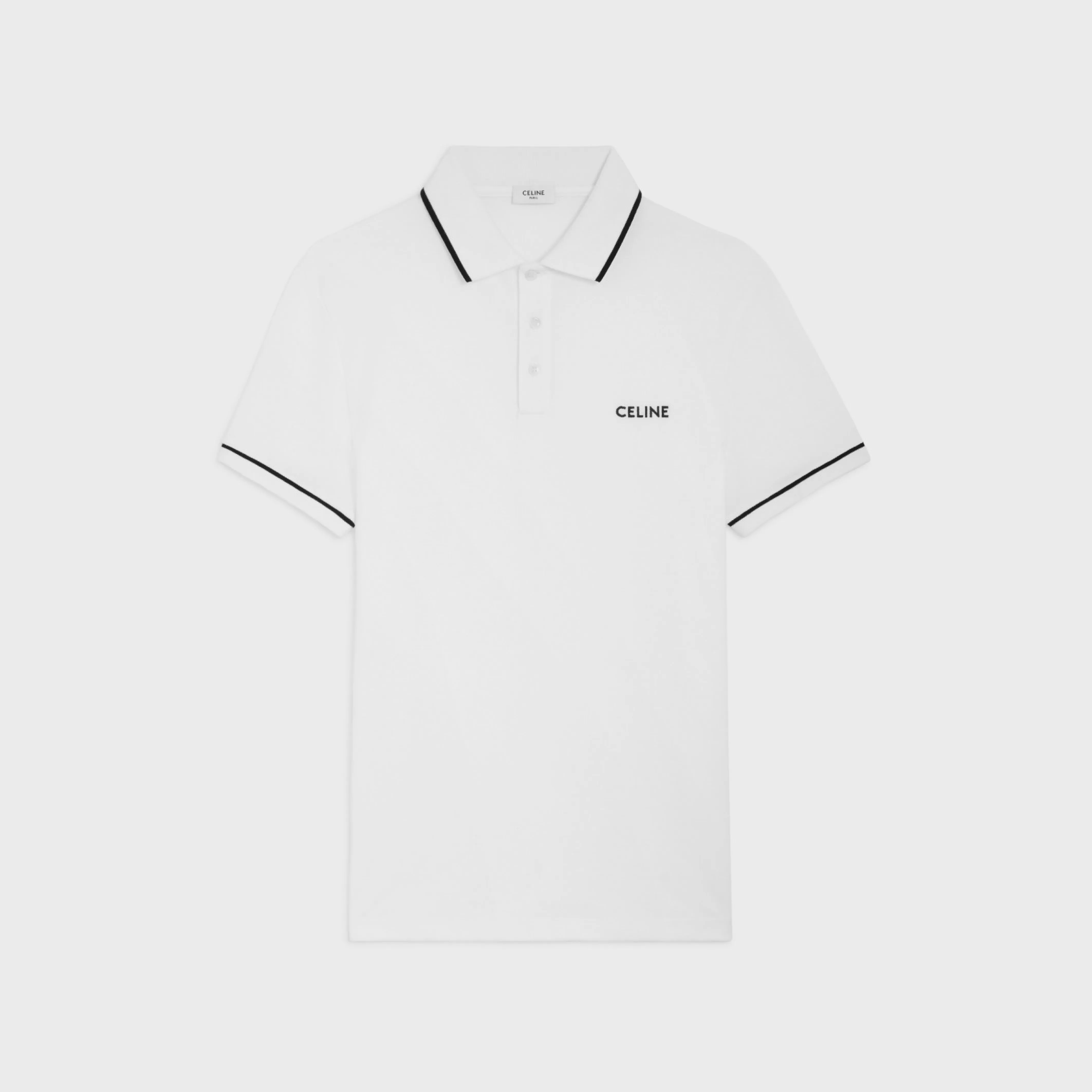 classic polo shirt in cotton piqué^CELINE Sale