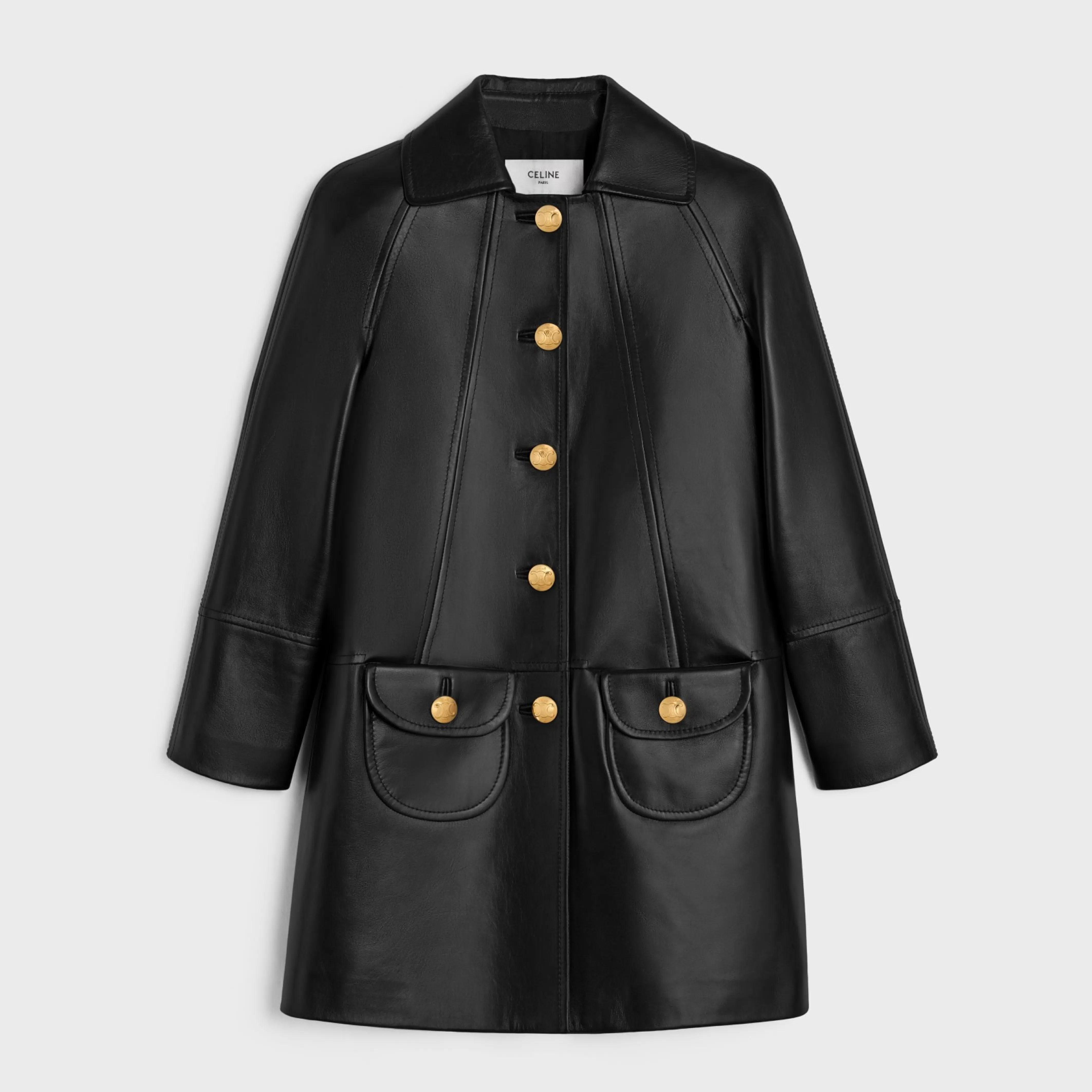 coat with Claudine collar in soft lambskin^CELINE Best Sale