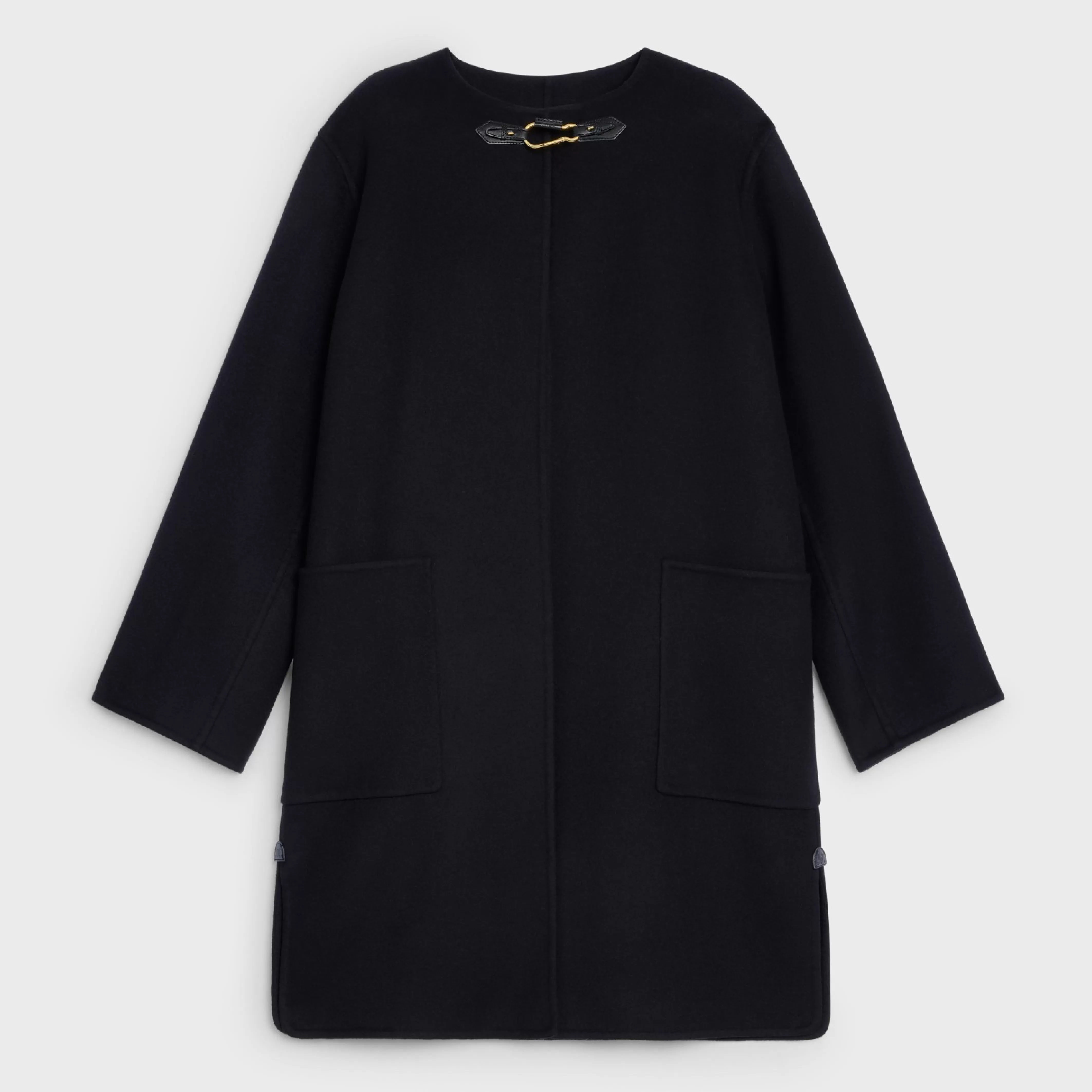 COAT WITH PURE COLLAR IN DOUBLE FACED CASHMERE^CELINE Outlet