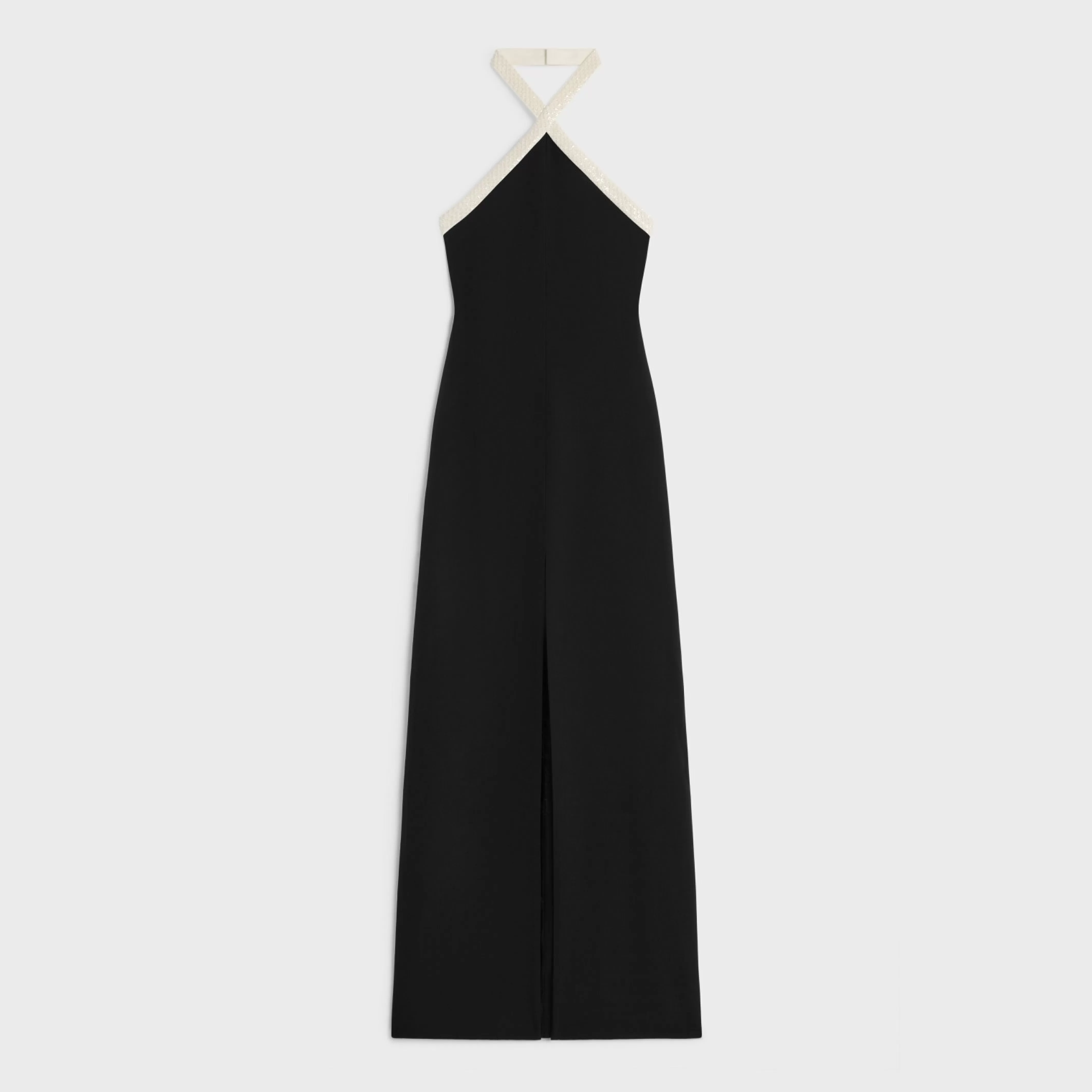 column dress in satin-lined crepe^CELINE Fashion