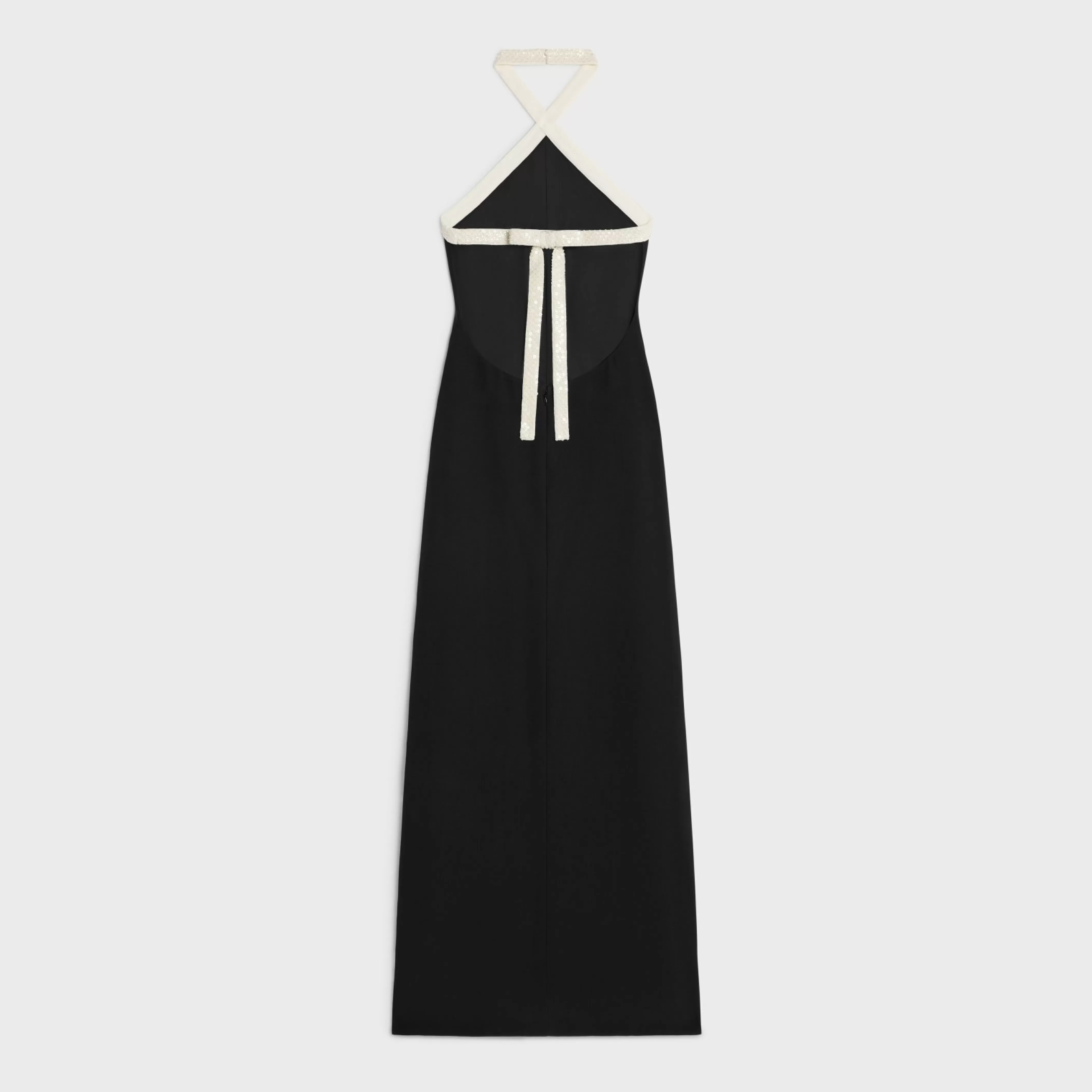 column dress in satin-lined crepe^CELINE Fashion