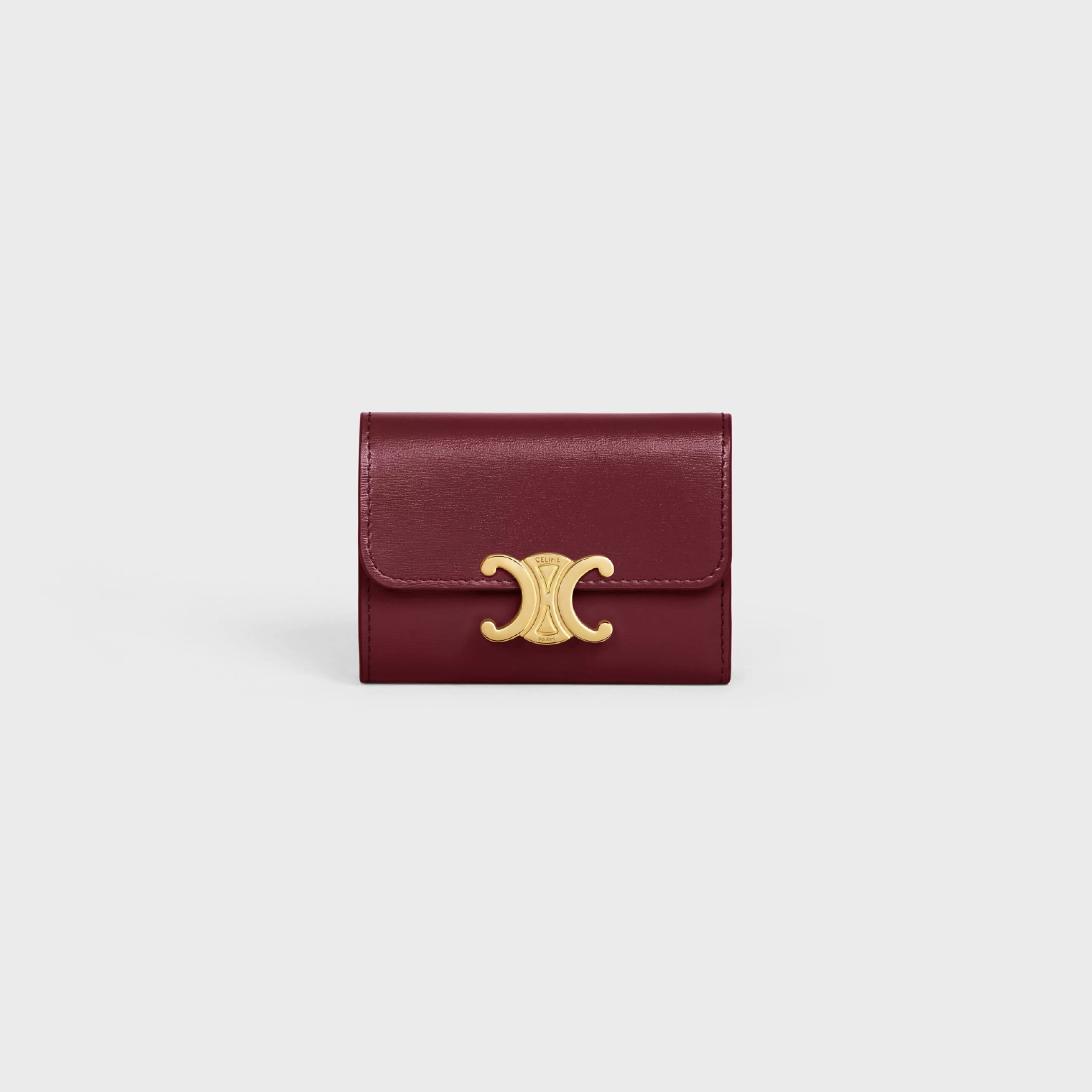 COMPACT WALLET WITH COIN TRIOMPHE in Shiny calfskin^CELINE Shop