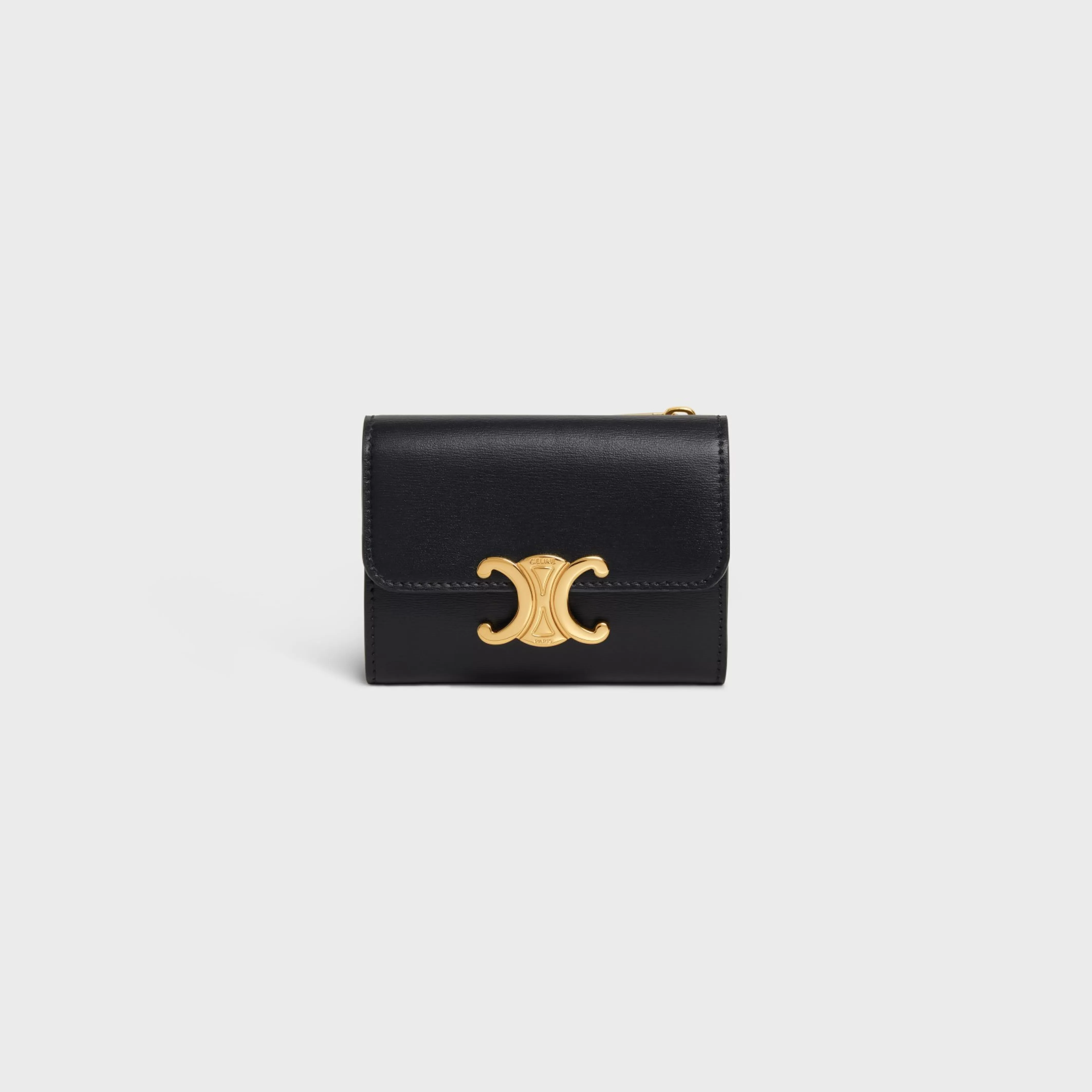 COMPACT WALLET WITH COIN TRIOMPHE in Shiny calfskin^CELINE Online