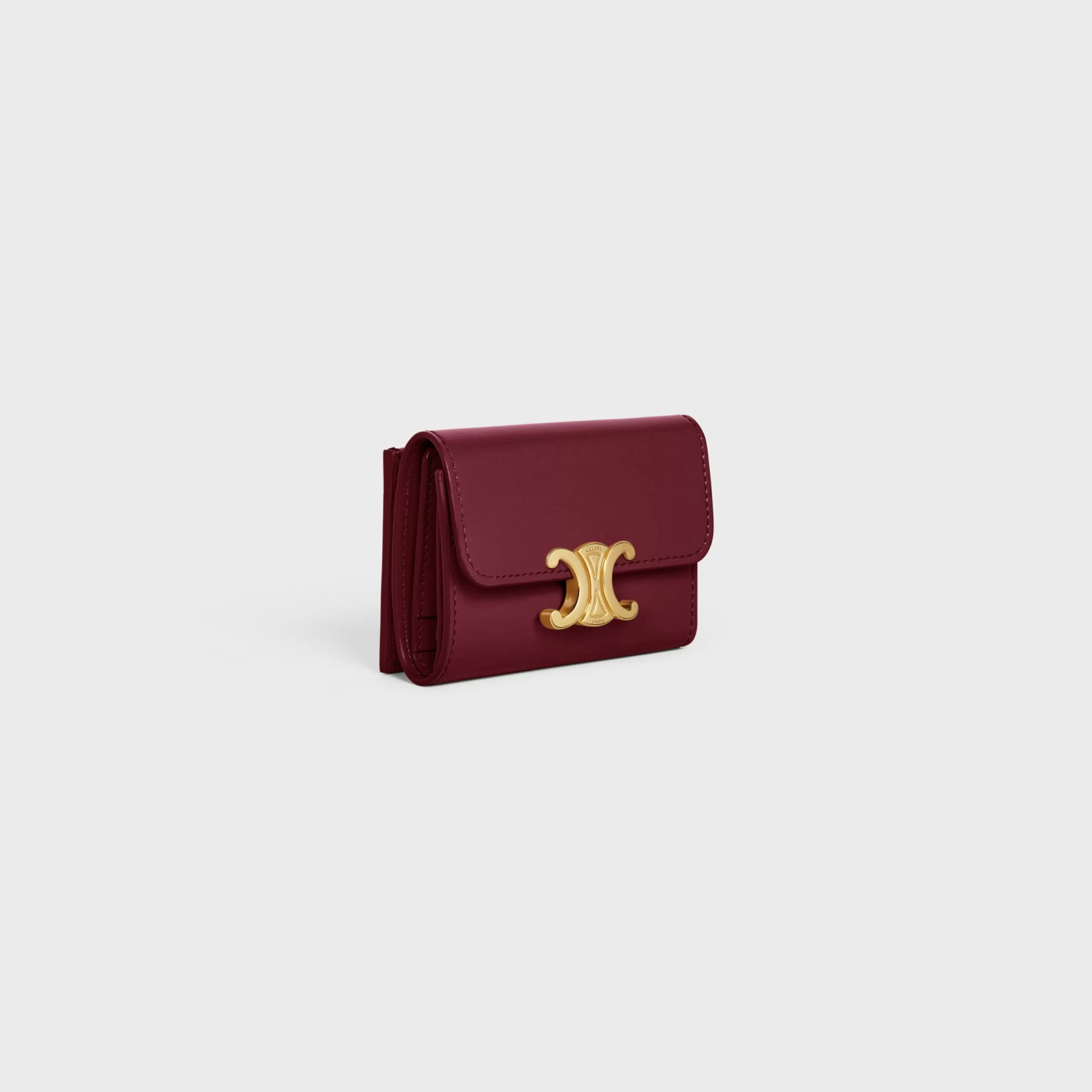 COMPACT WALLET WITH COIN TRIOMPHE in Shiny calfskin^CELINE Shop