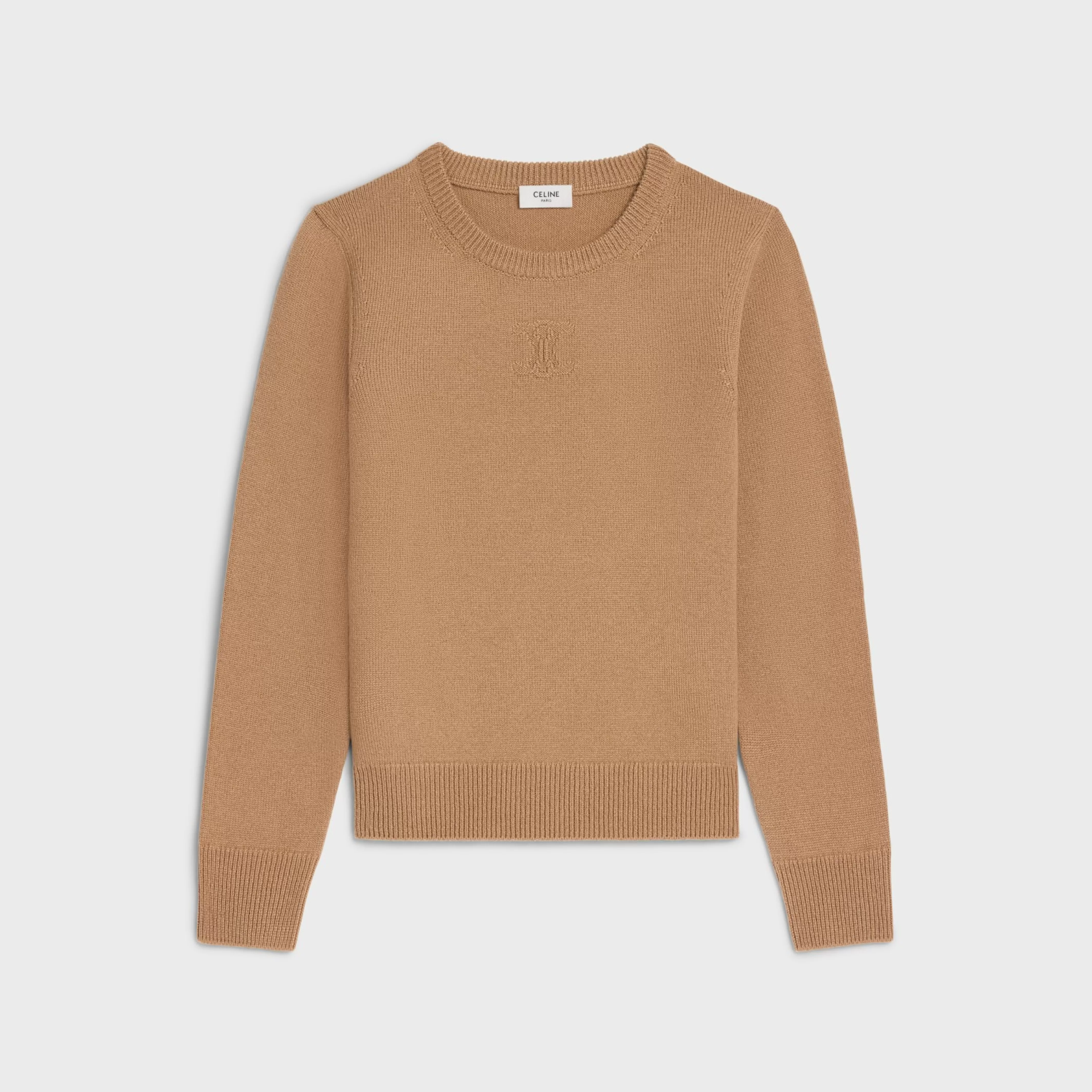 crew neck sweater in heritage cashmere^CELINE Store