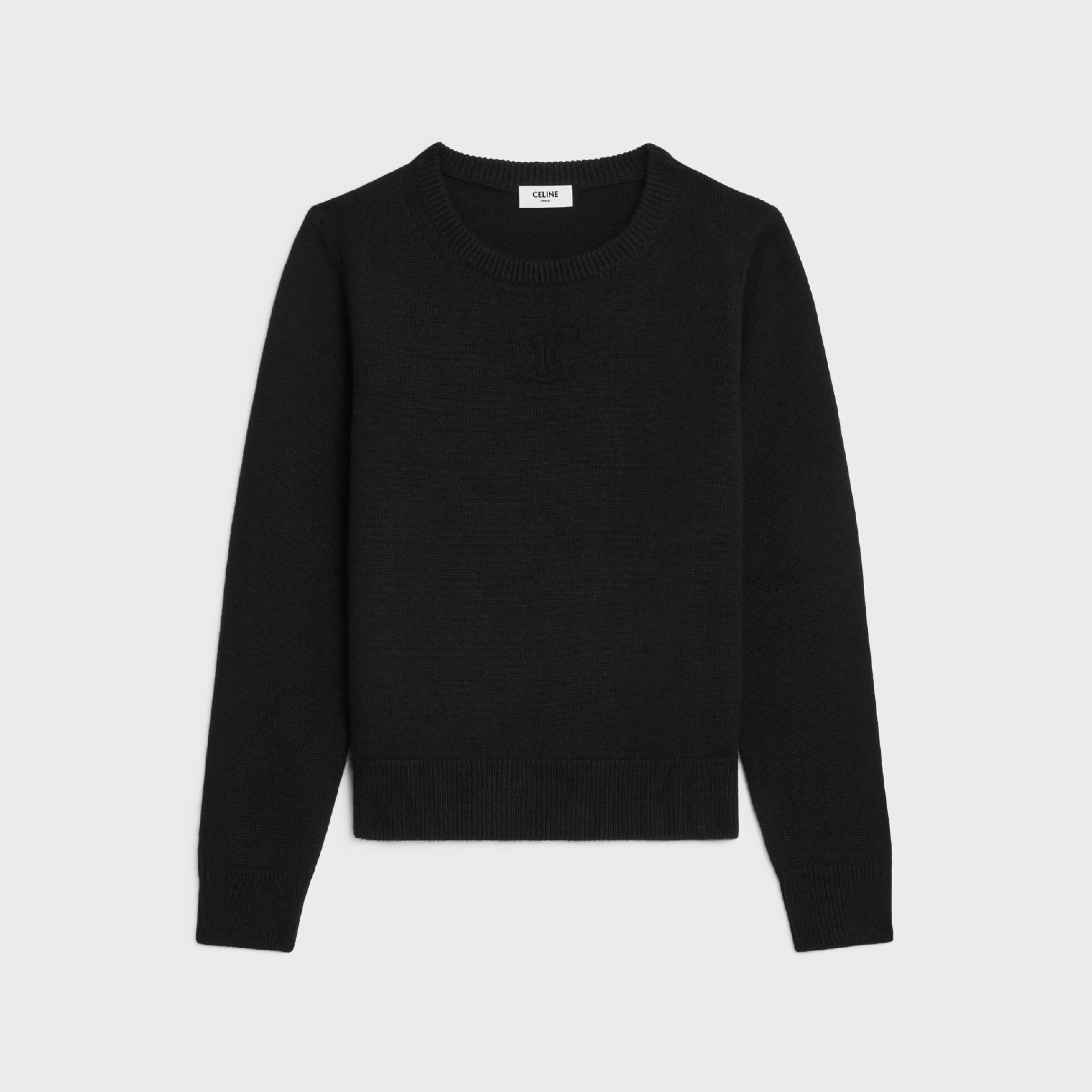 crew neck sweater in heritage cashmere^CELINE Discount
