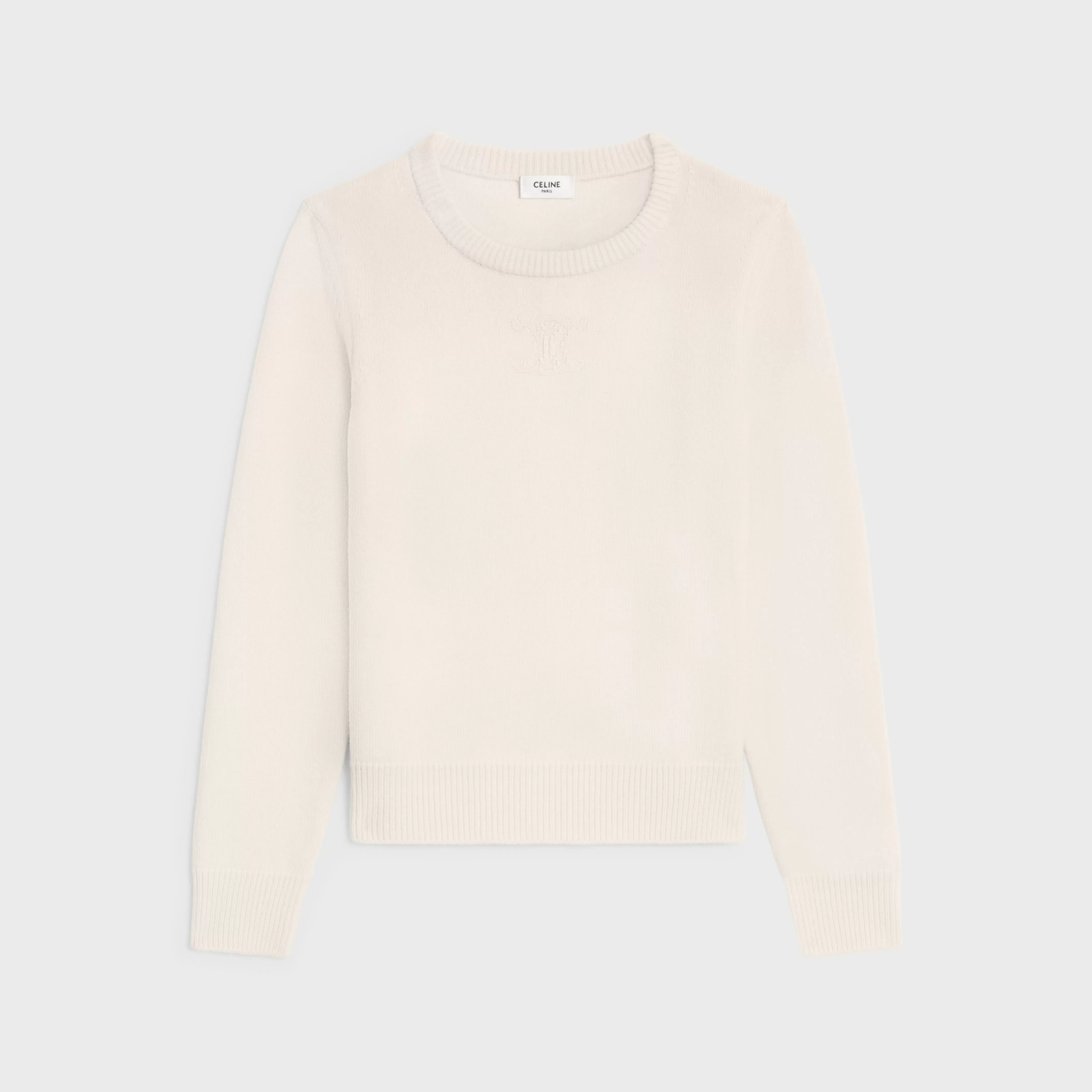 Crew neck sweater in heritage cashmere^CELINE Clearance