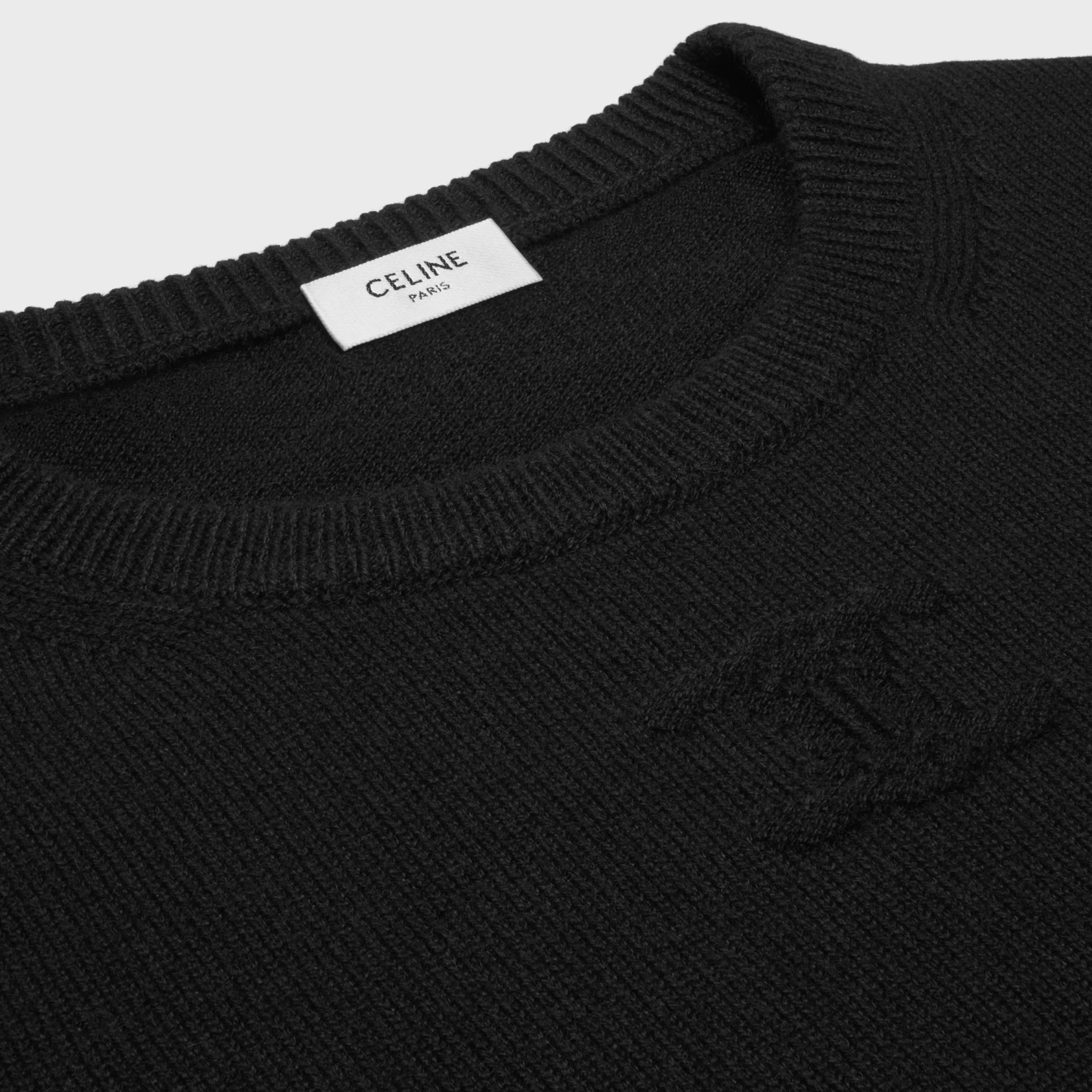crew neck sweater in heritage cashmere^CELINE Discount