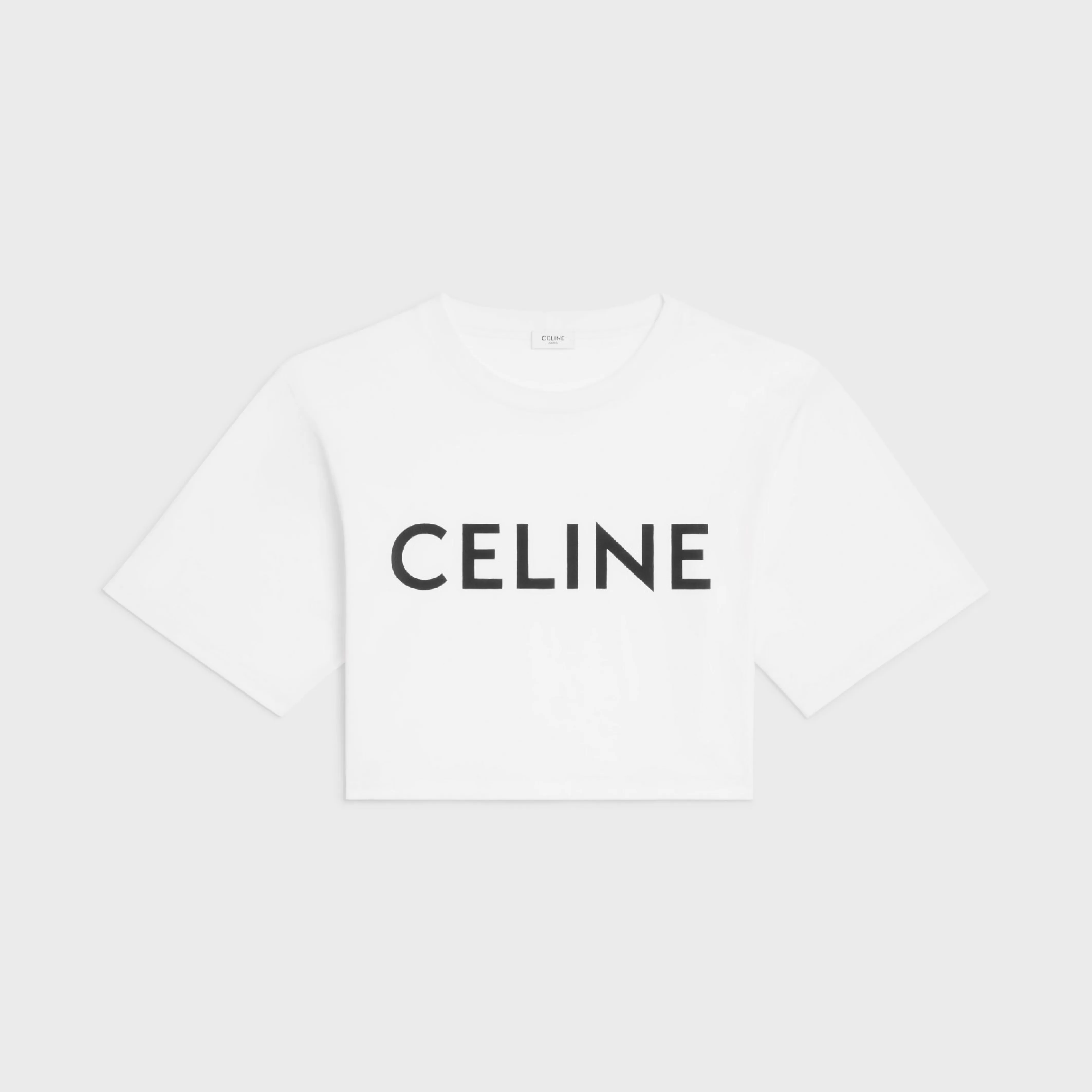 CROPPED T-SHIRT IN COTTON JERSEY^CELINE New