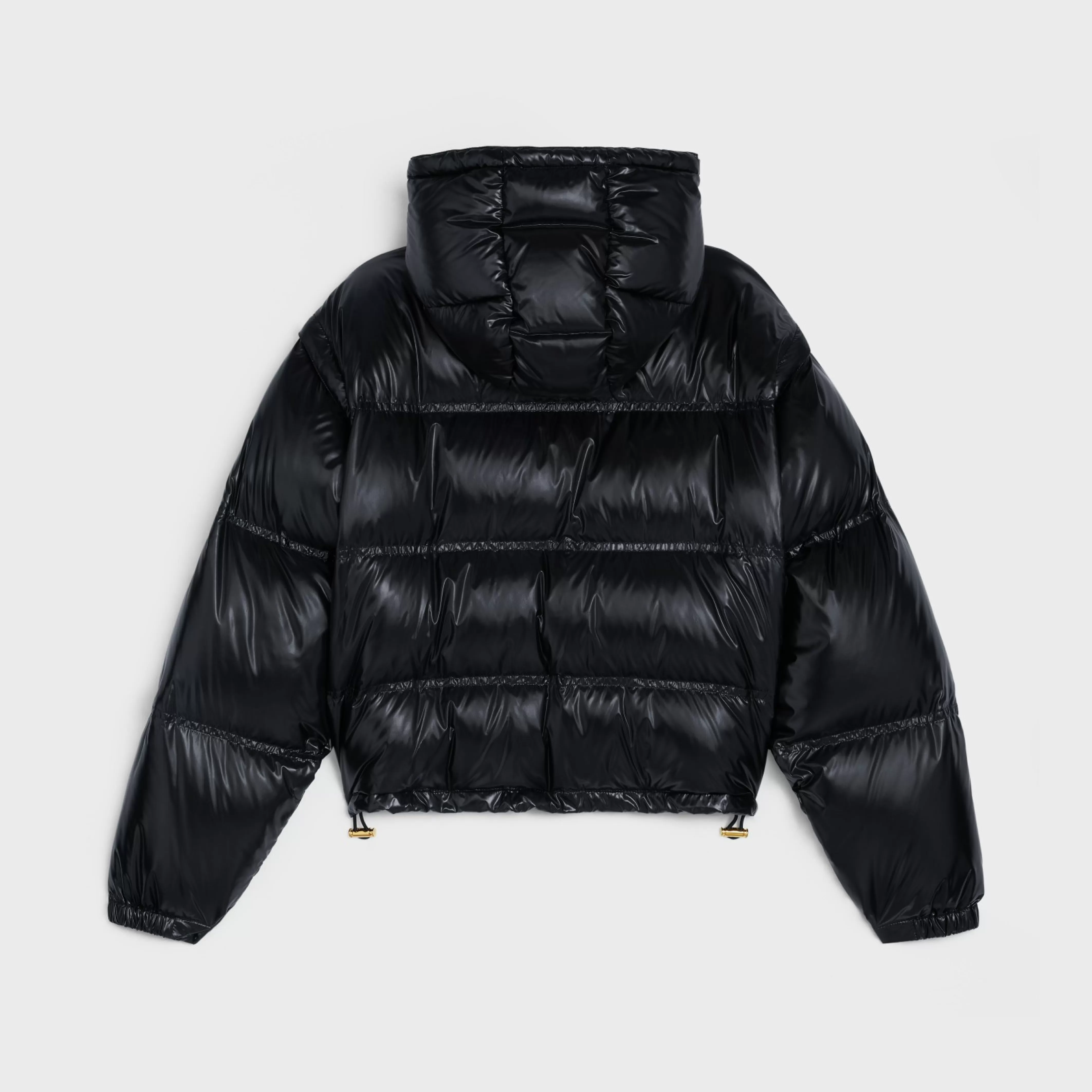 cropped triomphe down jacket in lightweight nylon^CELINE Outlet